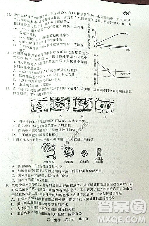 陜西十校聯(lián)考2021-2022學(xué)年第一學(xué)期高三階段測(cè)試卷生物全國卷試題及答案