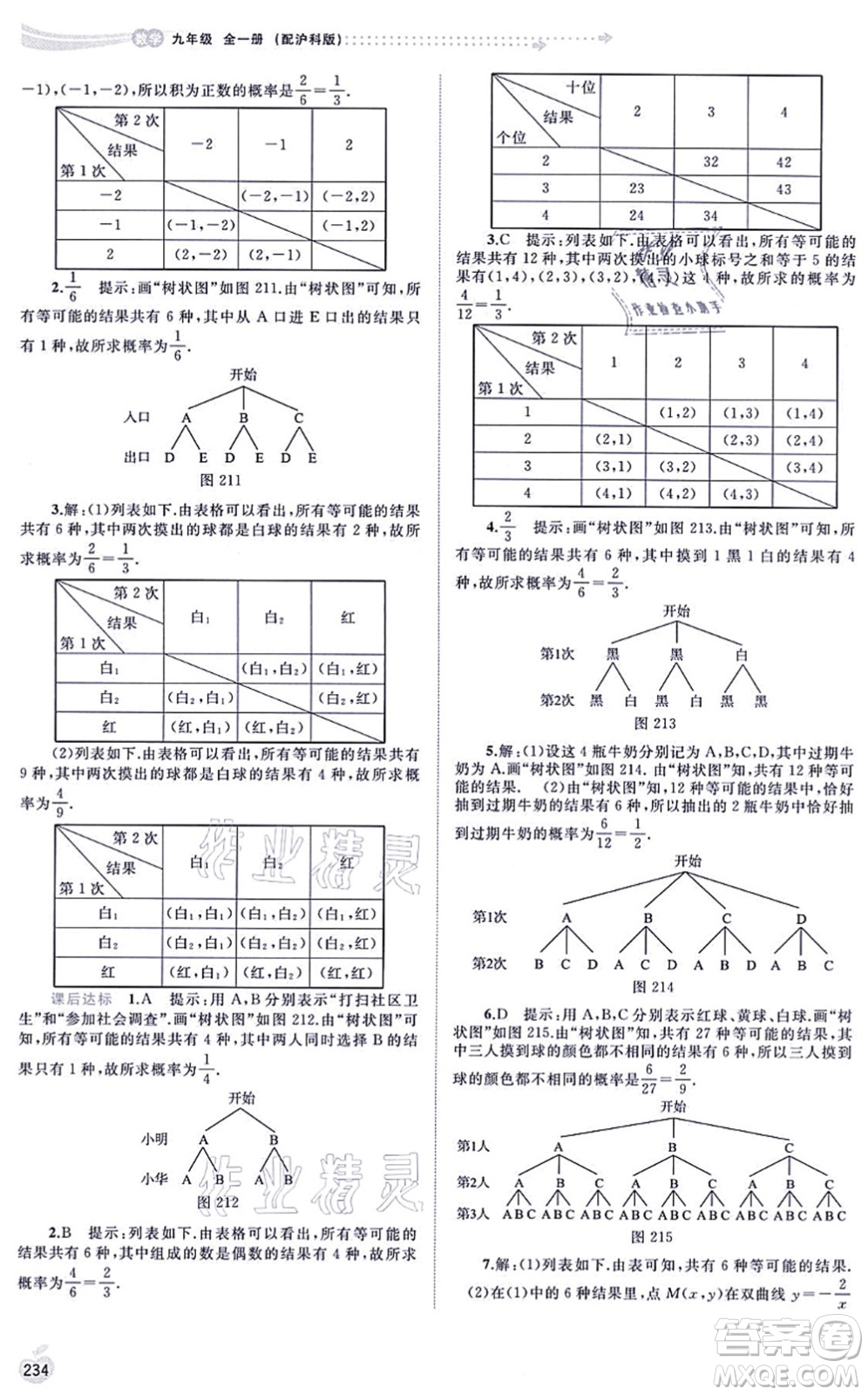 廣西教育出版社2021新課程學(xué)習(xí)與測(cè)評(píng)同步學(xué)習(xí)九年級(jí)數(shù)學(xué)全一冊(cè)滬科版答案