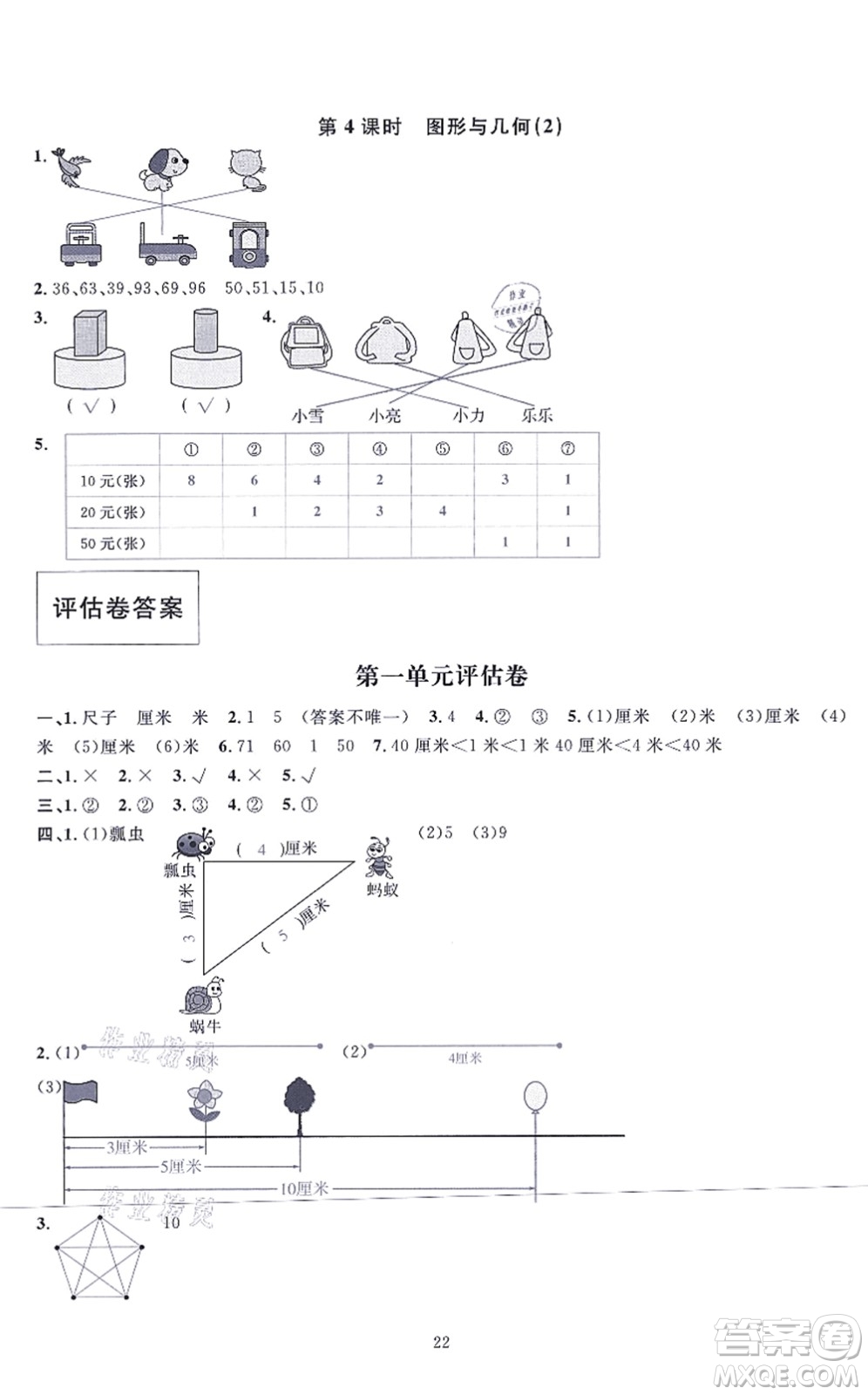 華東師范大學(xué)出版社2021一課一練二年級(jí)數(shù)學(xué)上冊(cè)人教版A版答案