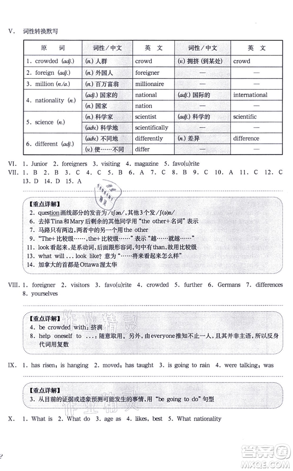 華東師范大學(xué)出版社2021一課一練七年級(jí)英語(yǔ)N版第一學(xué)期華東師大版增強(qiáng)版答案