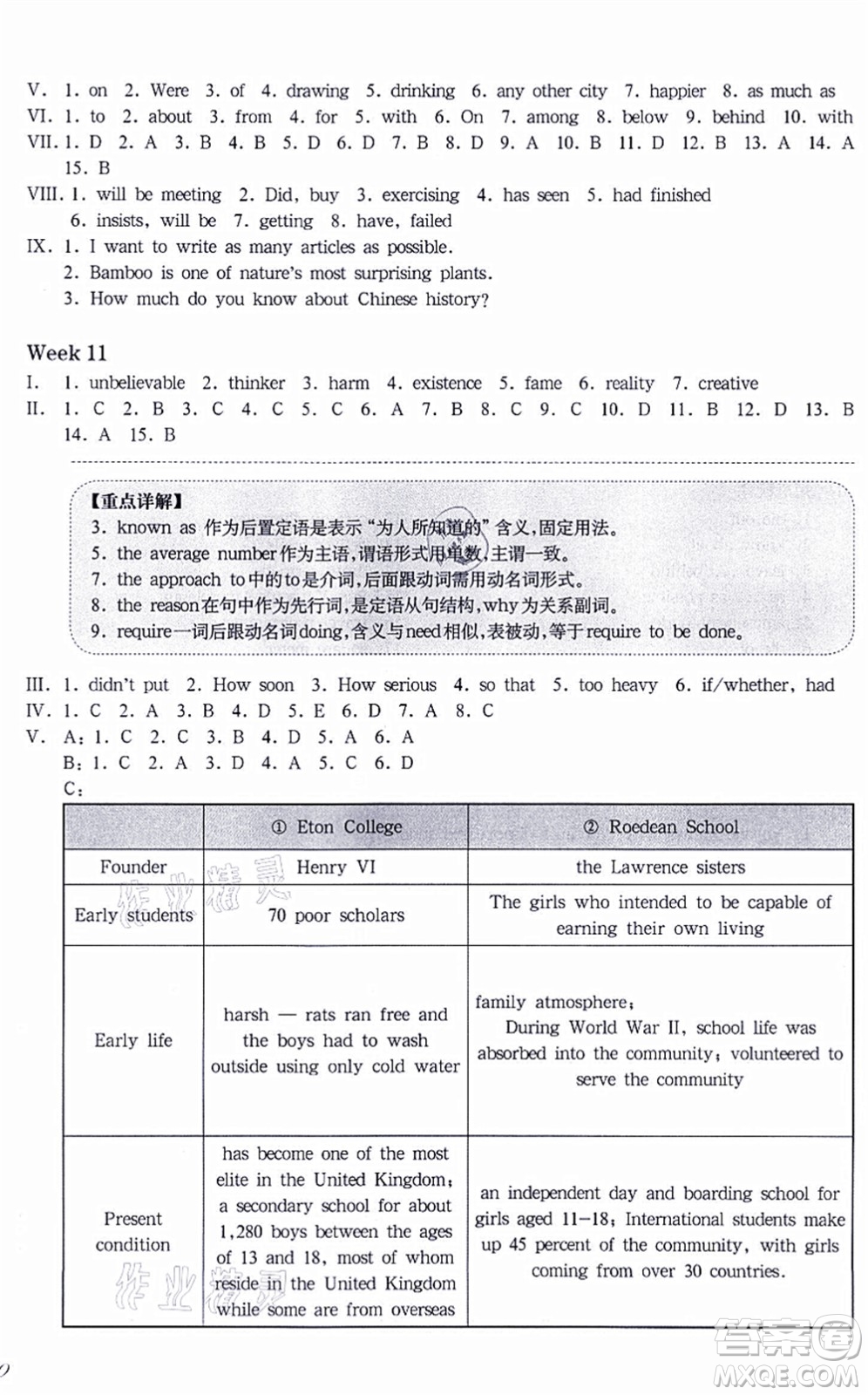 華東師范大學(xué)出版社2021一課一練八年級英語N版第一學(xué)期華東師大版增強版答案