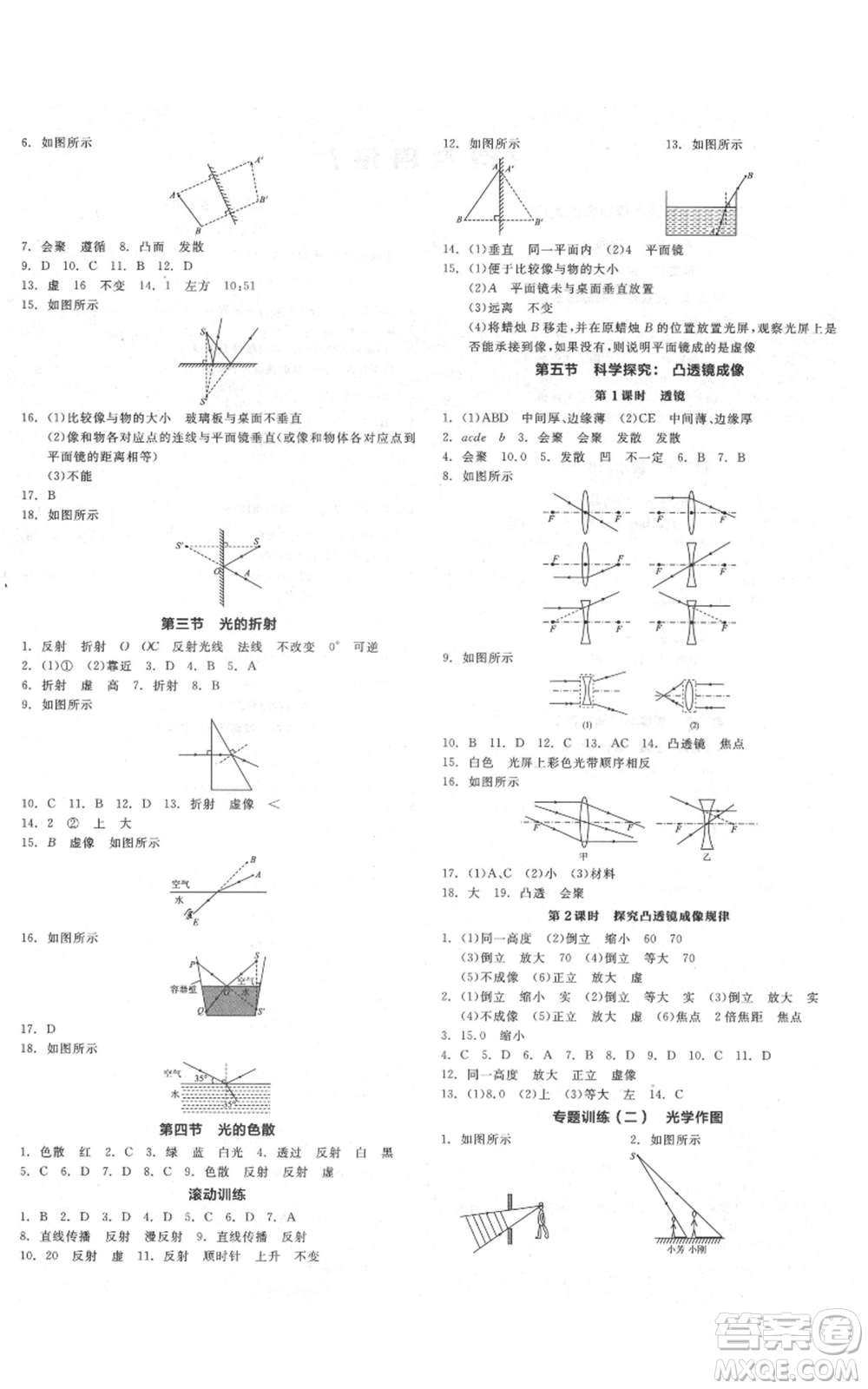 天津人民出版社2021全品作業(yè)本八年級(jí)上冊(cè)物理滬科版安徽專(zhuān)版參考答案