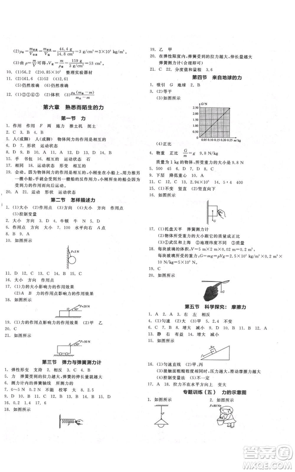 天津人民出版社2021全品作業(yè)本八年級(jí)上冊(cè)物理滬科版安徽專(zhuān)版參考答案