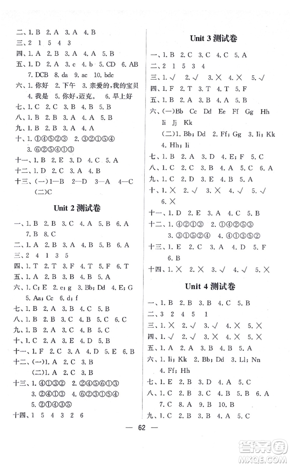 河海大學(xué)出版社2021棒棒堂學(xué)霸提優(yōu)課時(shí)作業(yè)三年級(jí)英語(yǔ)上冊(cè)江蘇專版答案