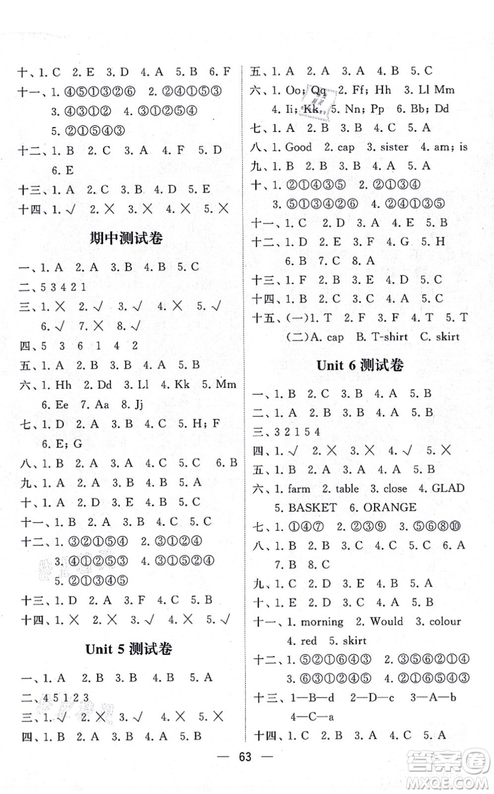 河海大學(xué)出版社2021棒棒堂學(xué)霸提優(yōu)課時(shí)作業(yè)三年級(jí)英語(yǔ)上冊(cè)江蘇專版答案