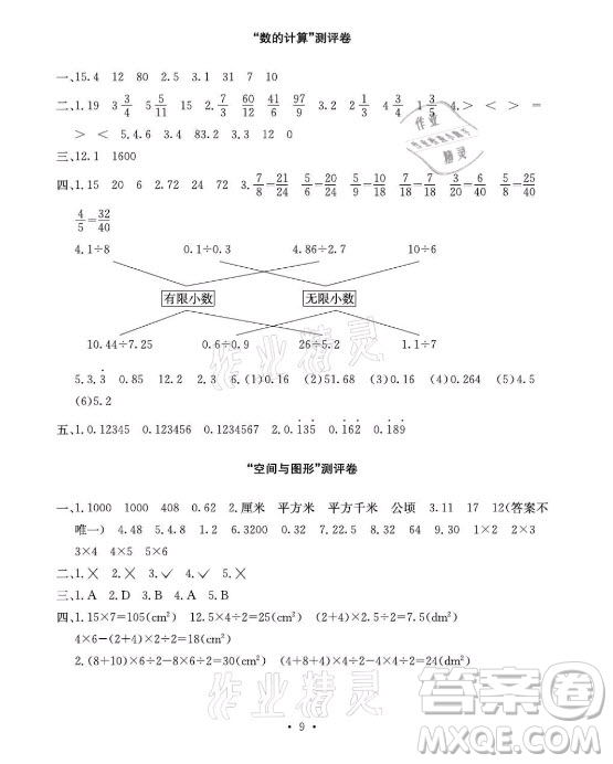 光明日報出版社2021大顯身手素質教育單元測評卷數學五年級上冊A版北師大版答案