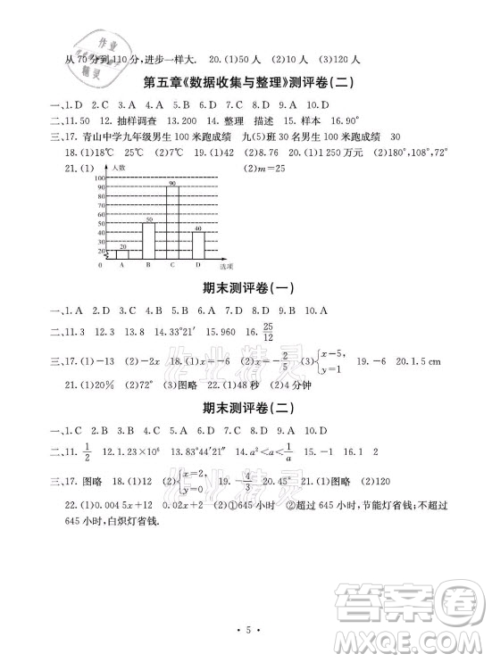 光明日?qǐng)?bào)出版社2021大顯身手素質(zhì)教育單元測(cè)評(píng)卷數(shù)學(xué)七年級(jí)上冊(cè)滬科版答案