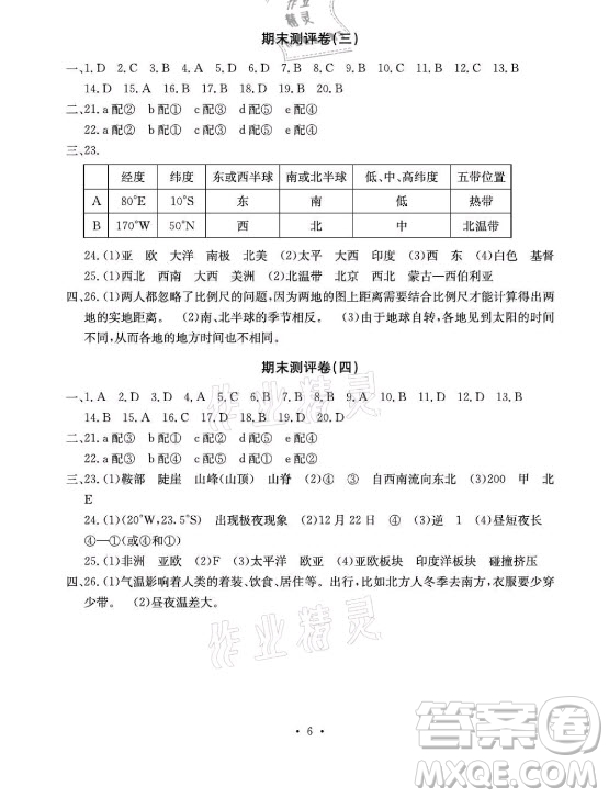 光明日?qǐng)?bào)出版社2021大顯身手素質(zhì)教育單元測(cè)評(píng)卷地理七年級(jí)上冊(cè)B版湘教版答案