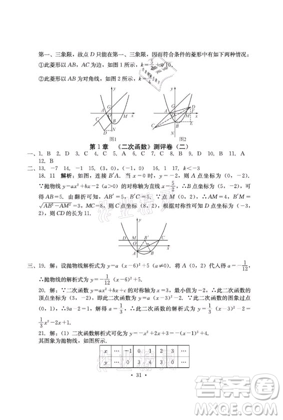 光明日報出版社2021大顯身手素質(zhì)教育單元測評卷數(shù)學(xué)九年級全一冊湘教版答案