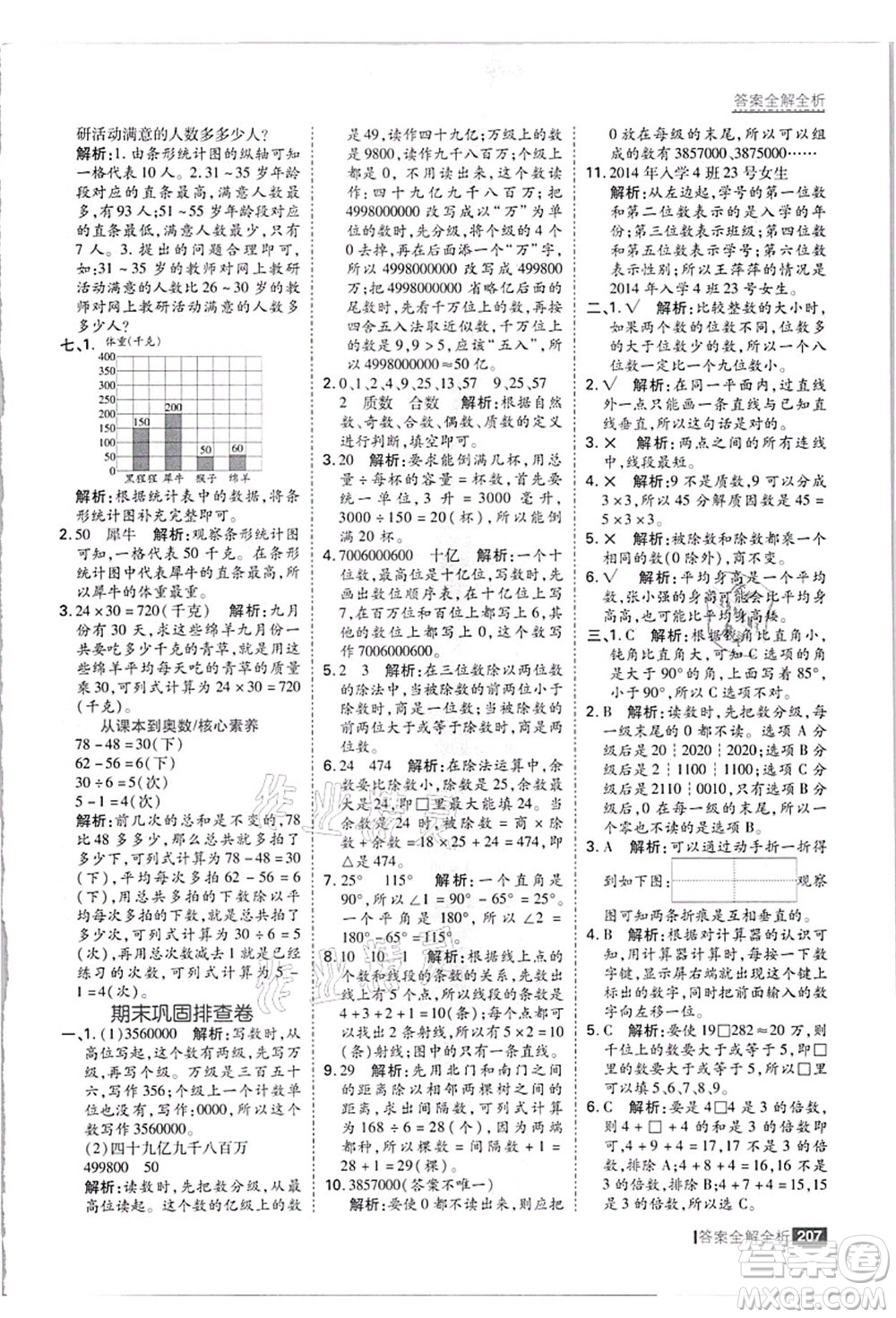 黑龍江教育出版社2021考點(diǎn)集訓(xùn)與滿分備考四年級(jí)數(shù)學(xué)上冊(cè)JJ冀教版答案