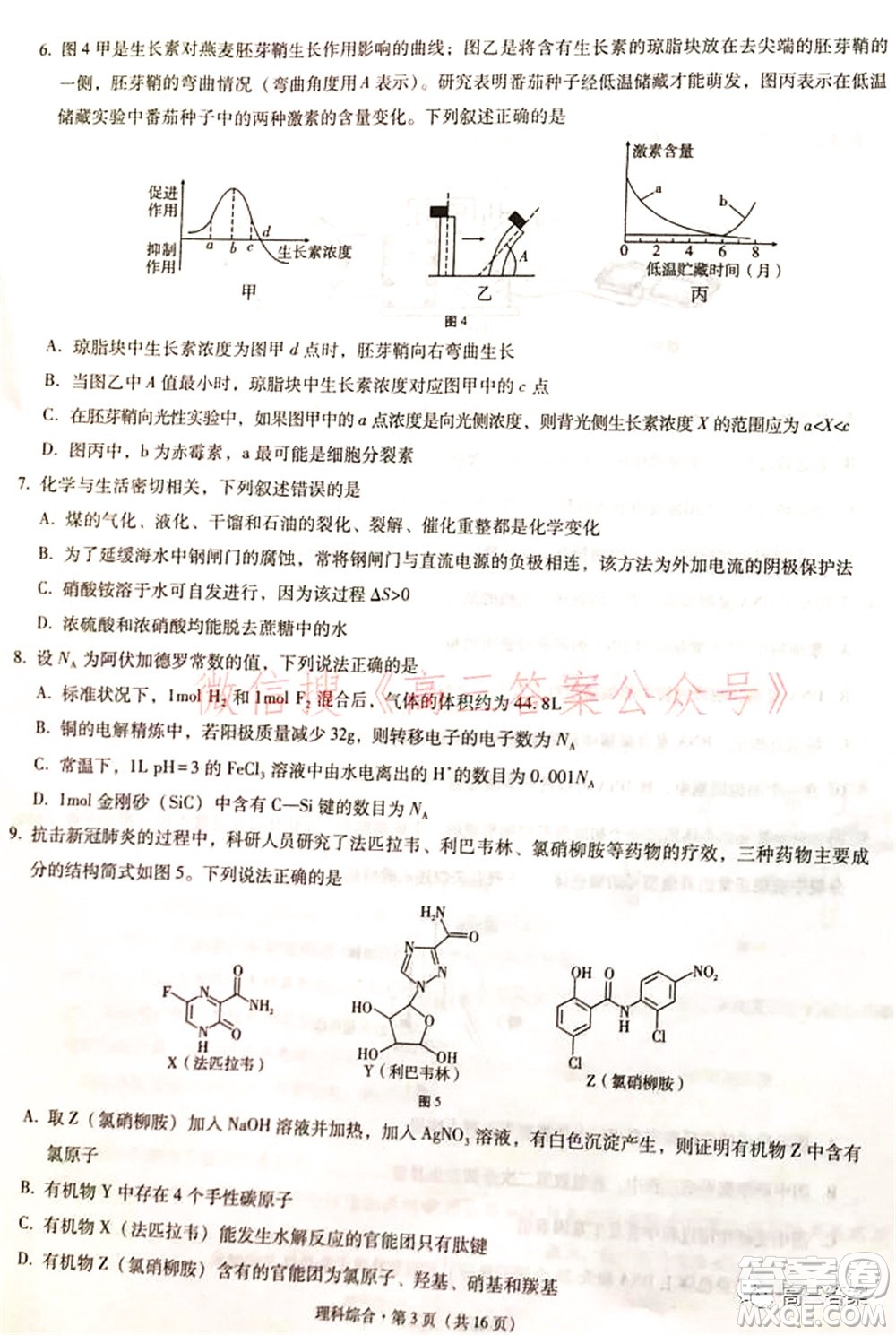 2022屆云南三校高考備考實用性聯(lián)考卷二理科綜合試題及答案