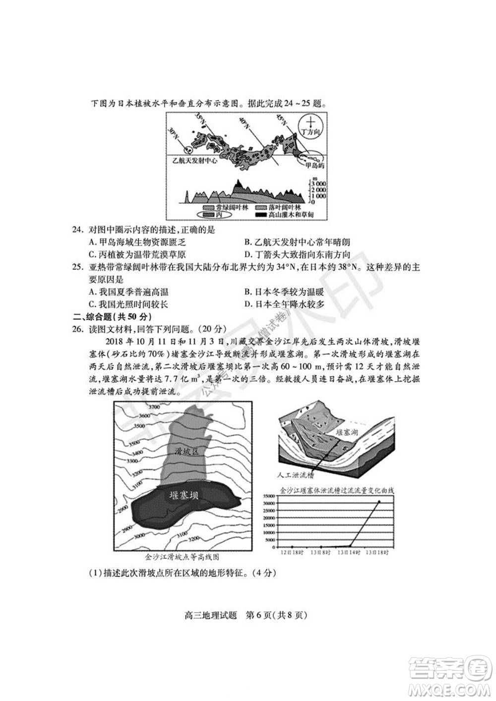 運(yùn)城市2021高三年級期中調(diào)研測試地理試題試卷及答案