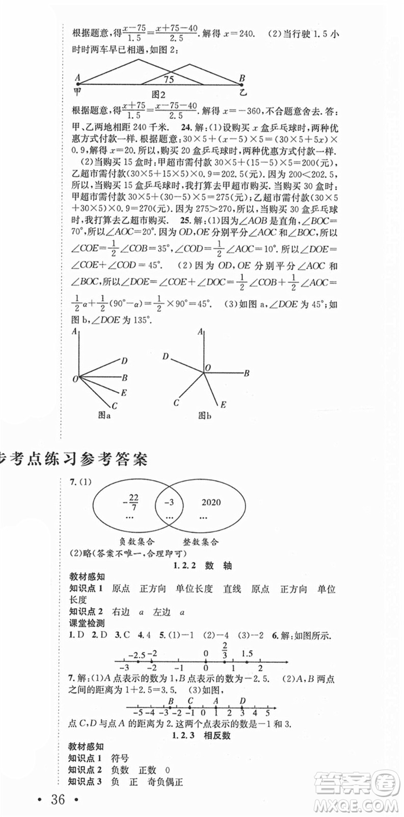 合肥工業(yè)大學(xué)出版社2021七天學(xué)案學(xué)練考七年級(jí)數(shù)學(xué)上冊(cè)RJ人教版答案