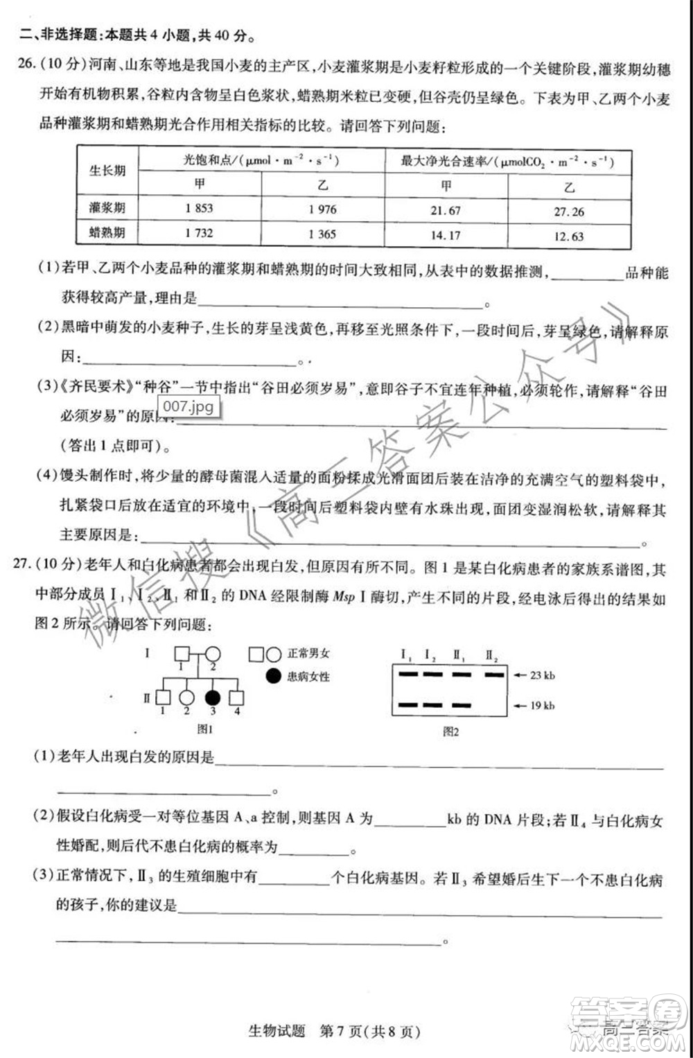 天一大聯(lián)考2021-2022學(xué)年高三年級(jí)上學(xué)期期中考試生物試題及答案