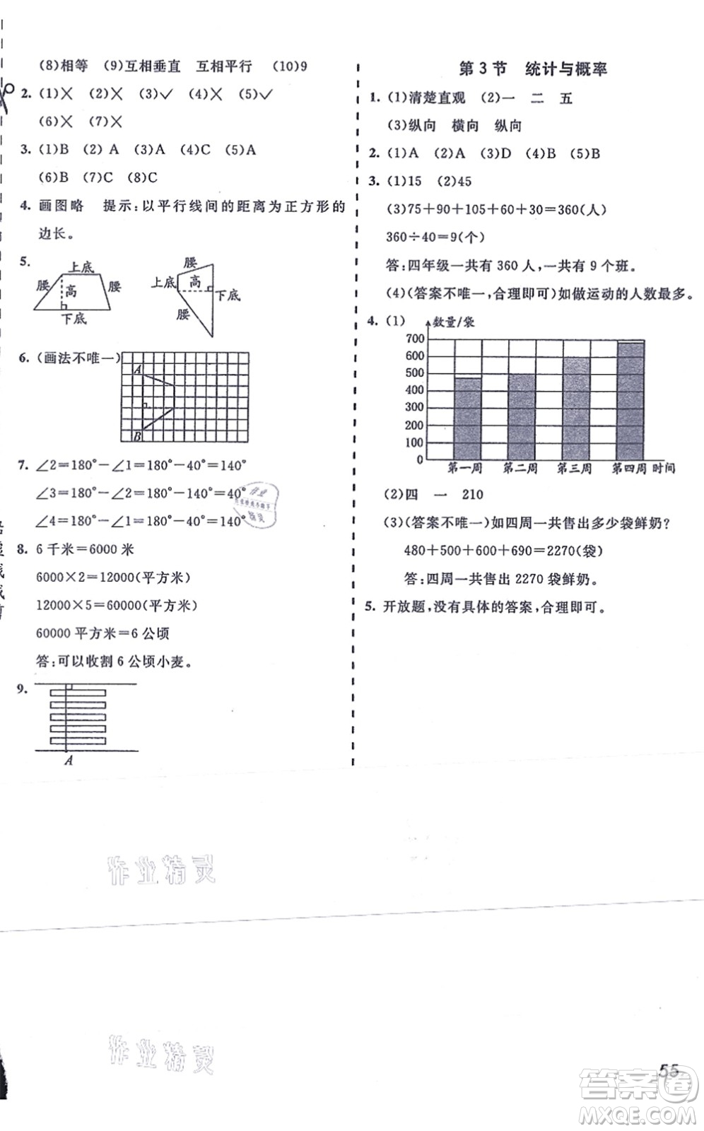 河北教育出版社2021七彩課堂四年級數(shù)學(xué)上冊人教版答案