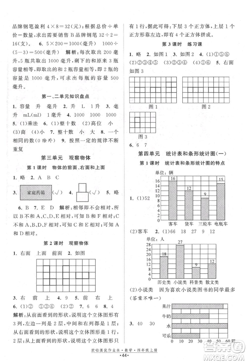 江蘇鳳凰美術(shù)出版社2021歐拉提優(yōu)作業(yè)本四年級數(shù)學(xué)上冊蘇教版參考答案