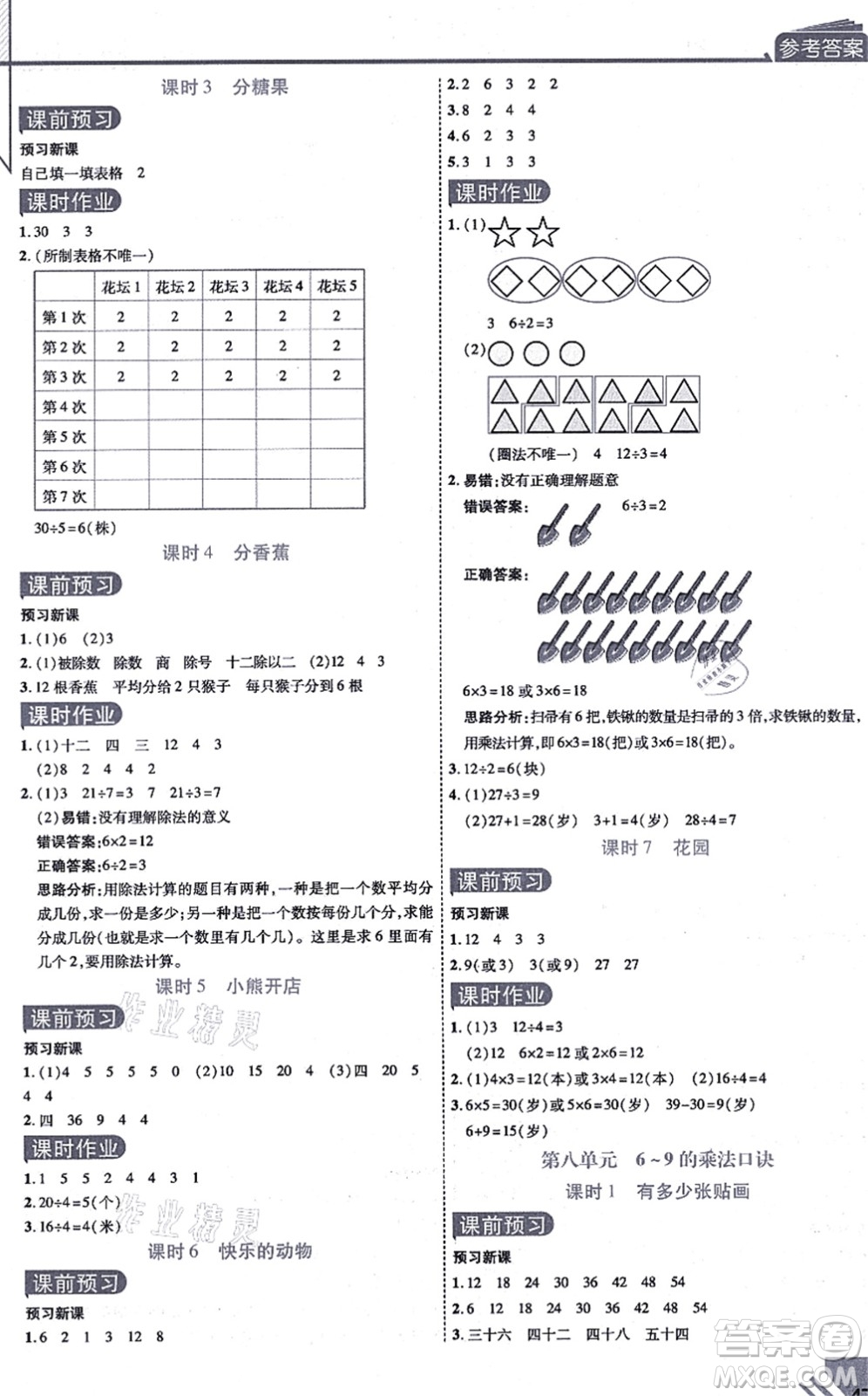 開明出版社2021倍速學(xué)習(xí)法二年級數(shù)學(xué)上冊BS北師版答案