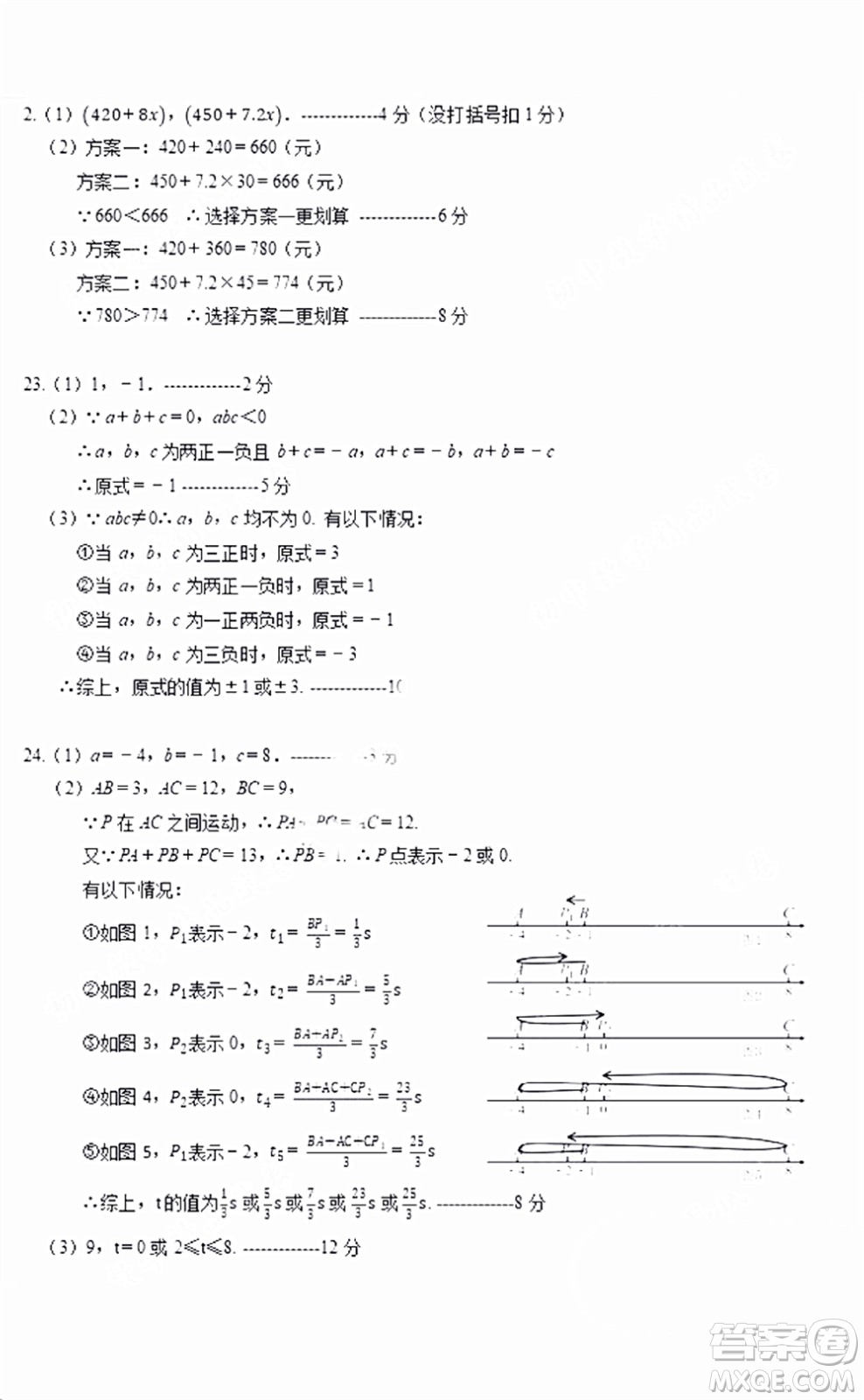 2021-2022學(xué)年度武漢洪山區(qū)七年級上期中考試數(shù)學(xué)試卷及答案