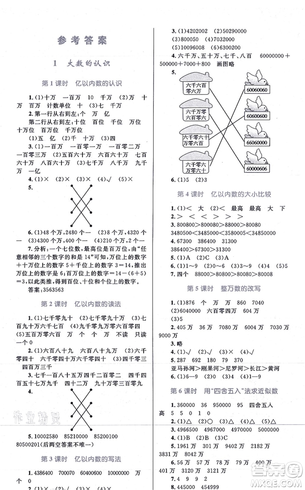 知識出版社2021小學(xué)同步測控全優(yōu)設(shè)計(jì)超人天天練四年級數(shù)學(xué)上冊RJ人教版答案