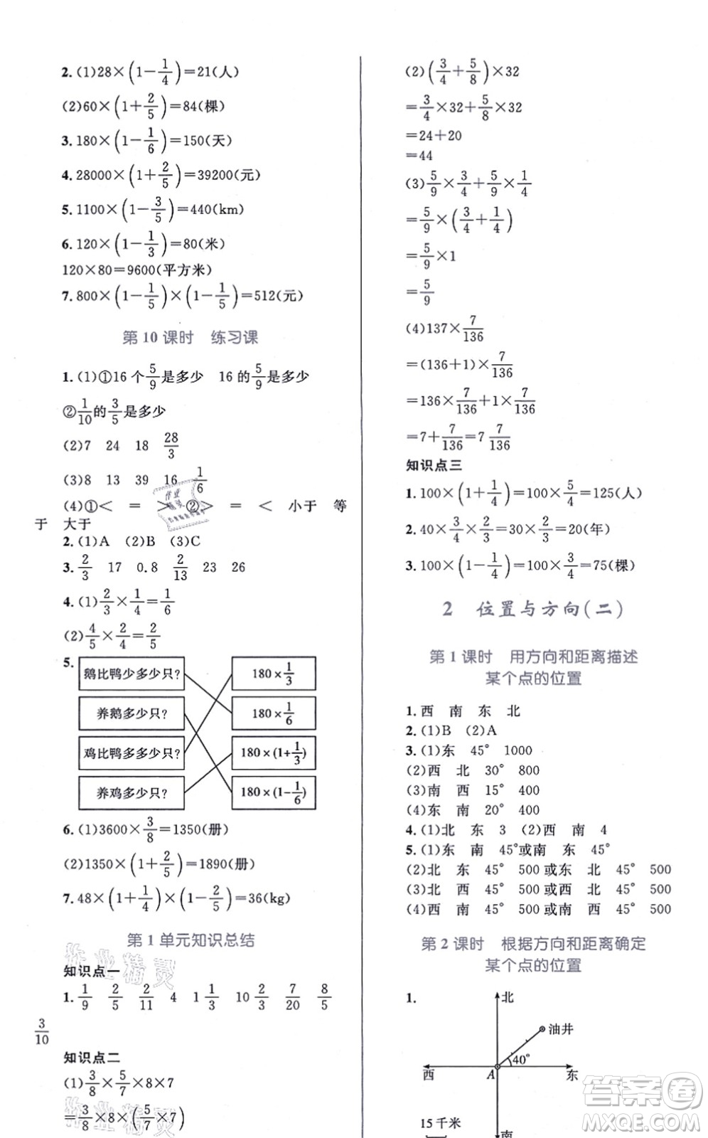 知識(shí)出版社2021小學(xué)同步測(cè)控全優(yōu)設(shè)計(jì)超人天天練六年級(jí)數(shù)學(xué)上冊(cè)RJ人教版答案