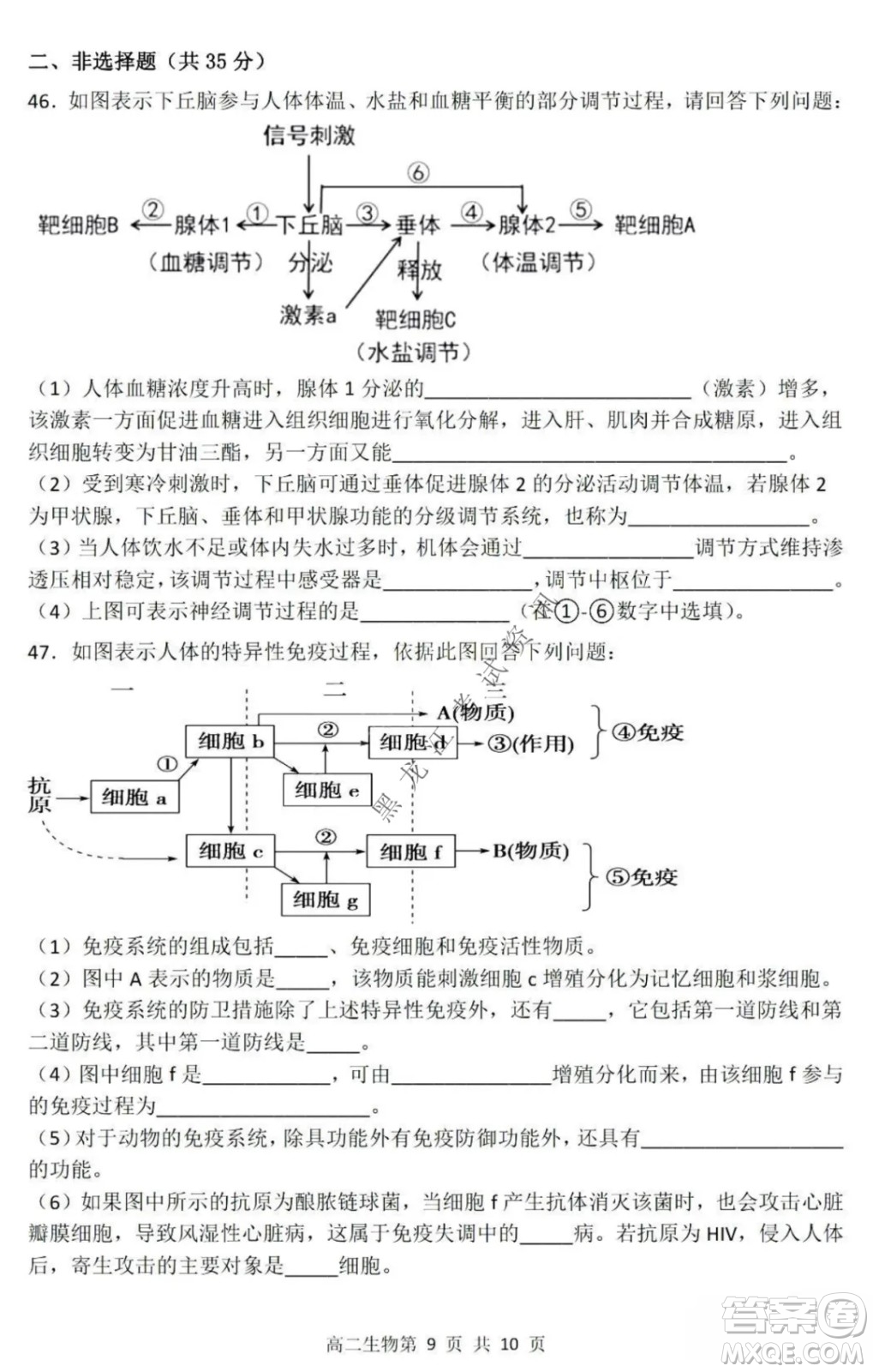 哈三中2021-2022學(xué)年度上學(xué)期高二學(xué)年第一學(xué)段考試生物理科試卷及答案