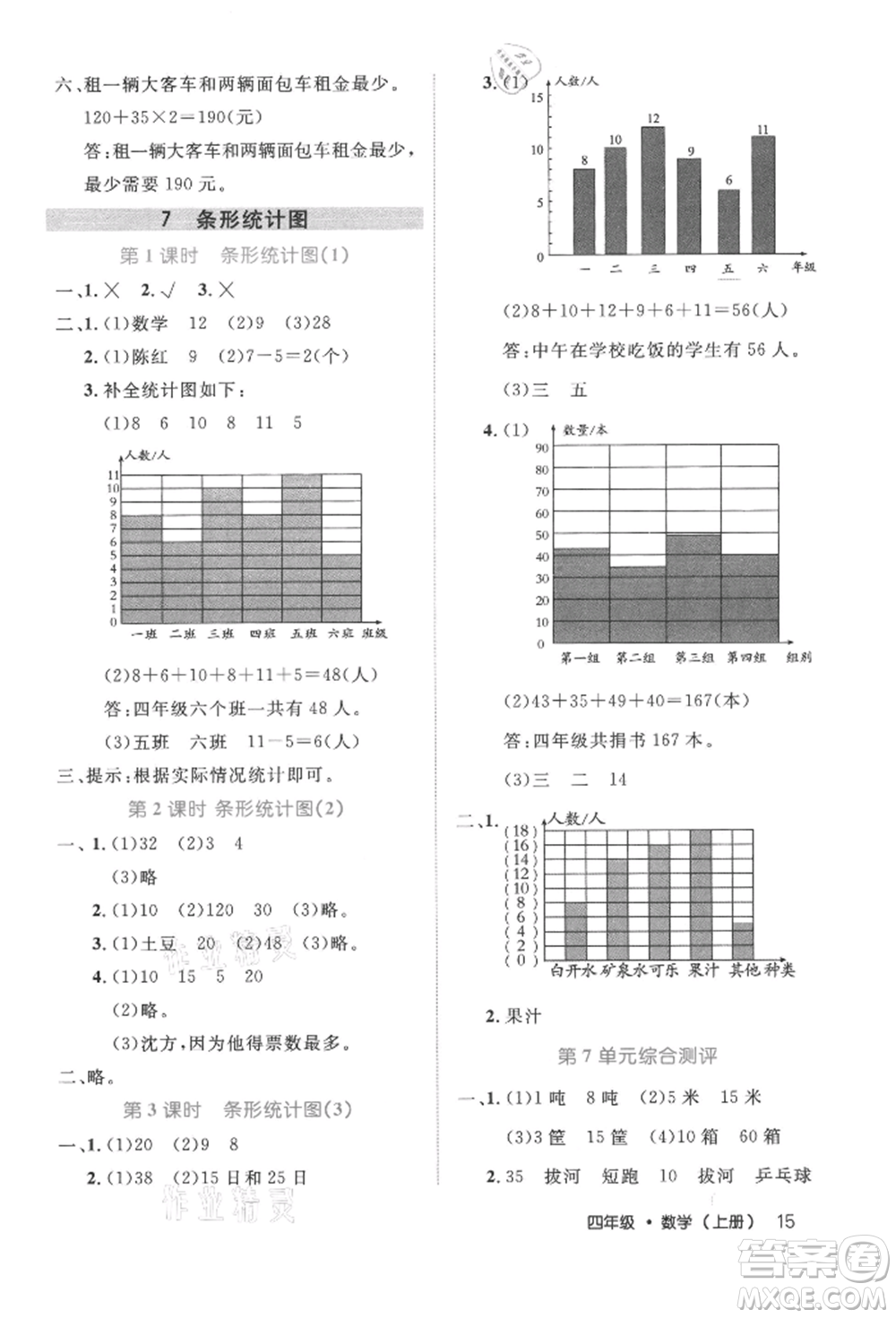 內(nèi)蒙古少年兒童出版社2021細(xì)解巧練四年級(jí)數(shù)學(xué)上冊(cè)人教版參考答案