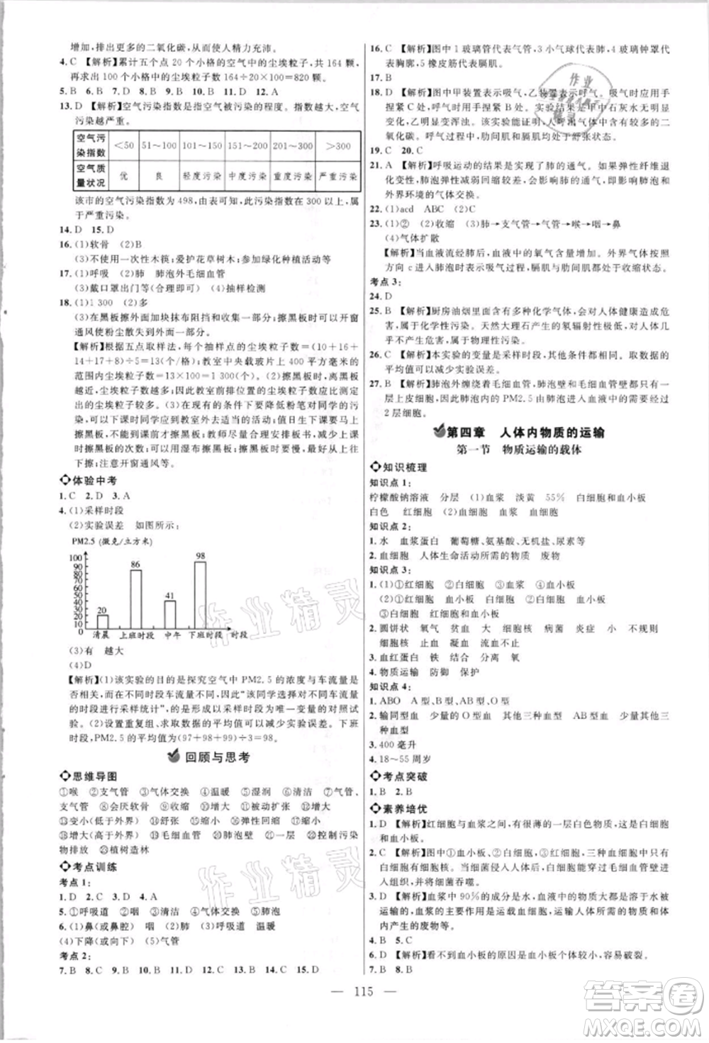 內(nèi)蒙古少年兒童出版社2021細(xì)解巧練七年級生物上冊魯教版參考答案