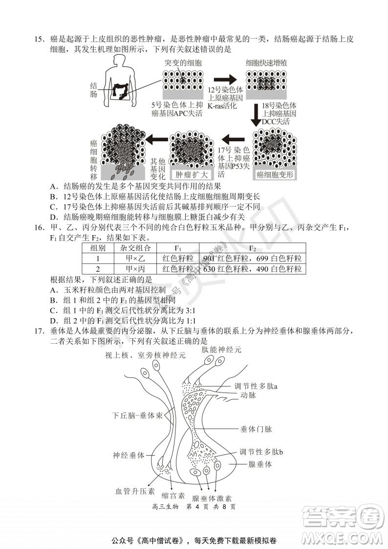 2021-2022學年上學期全國百強名校領(lǐng)軍考試高三生物試題及答案