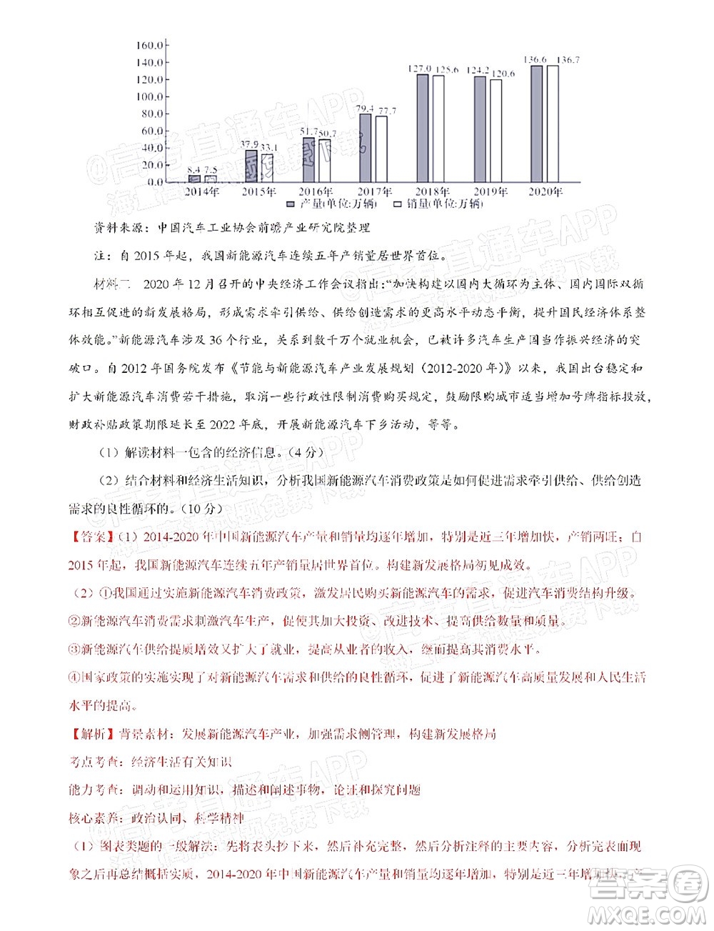 湖北六校2021-2022學年上學期期中考試高三政治試卷及答案