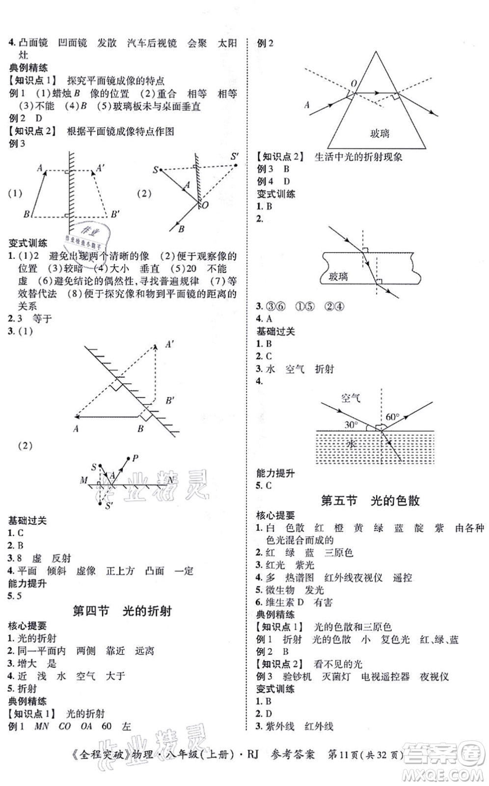 延邊大學(xué)出版社2021思而優(yōu)教育全程突破八年級(jí)物理上冊(cè)R人教版答案