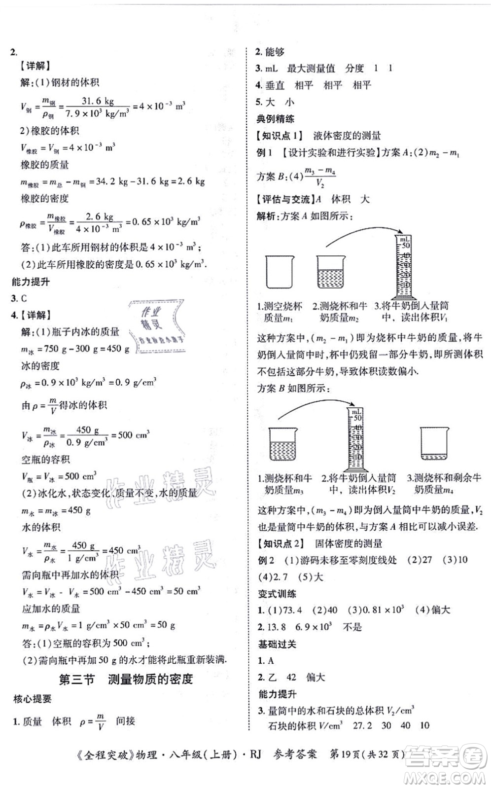 延邊大學(xué)出版社2021思而優(yōu)教育全程突破八年級(jí)物理上冊(cè)R人教版答案