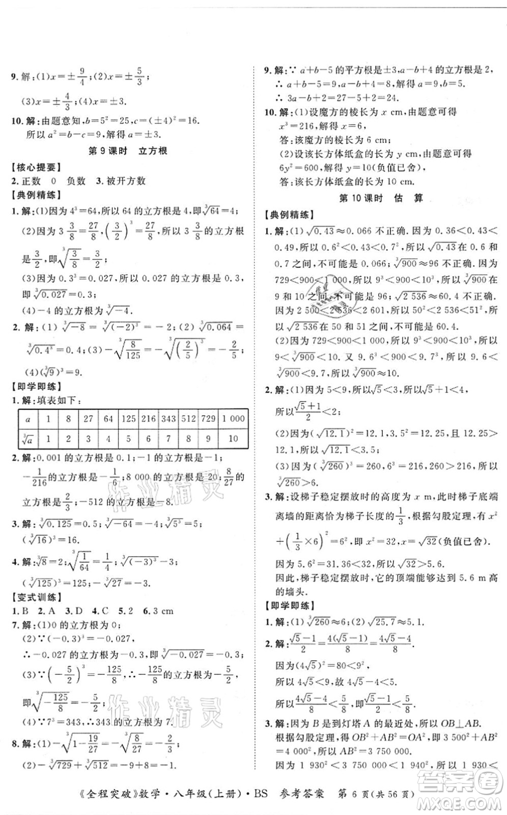 延邊大學(xué)出版社2021思而優(yōu)教育全程突破八年級(jí)數(shù)學(xué)上冊(cè)BS北師版答案