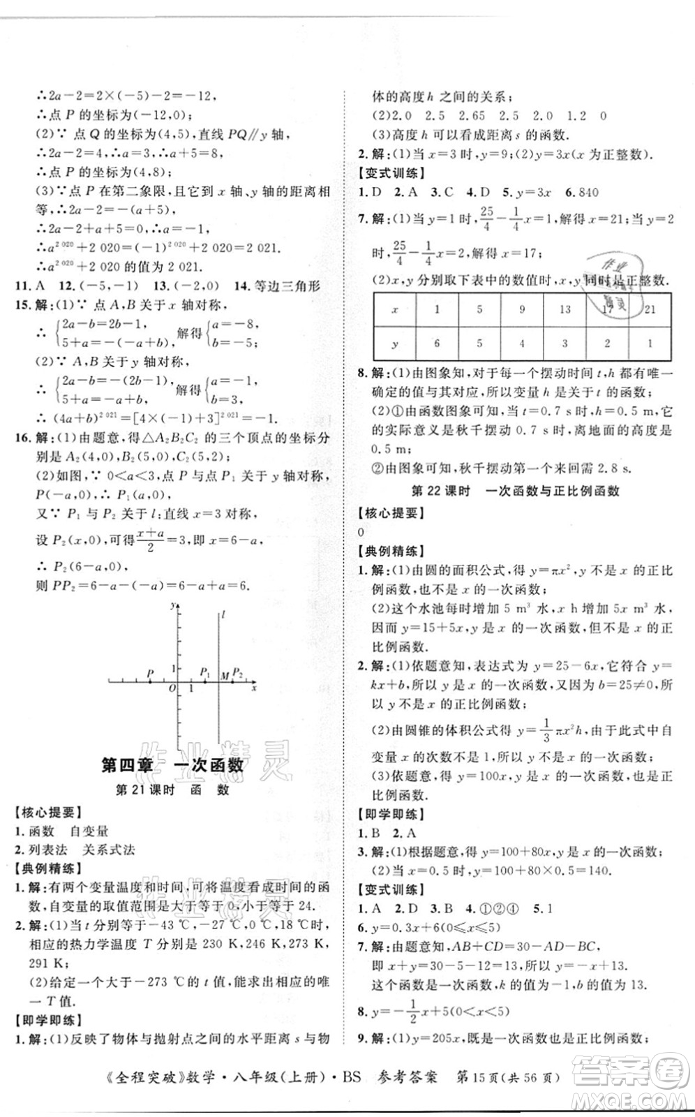 延邊大學(xué)出版社2021思而優(yōu)教育全程突破八年級(jí)數(shù)學(xué)上冊(cè)BS北師版答案