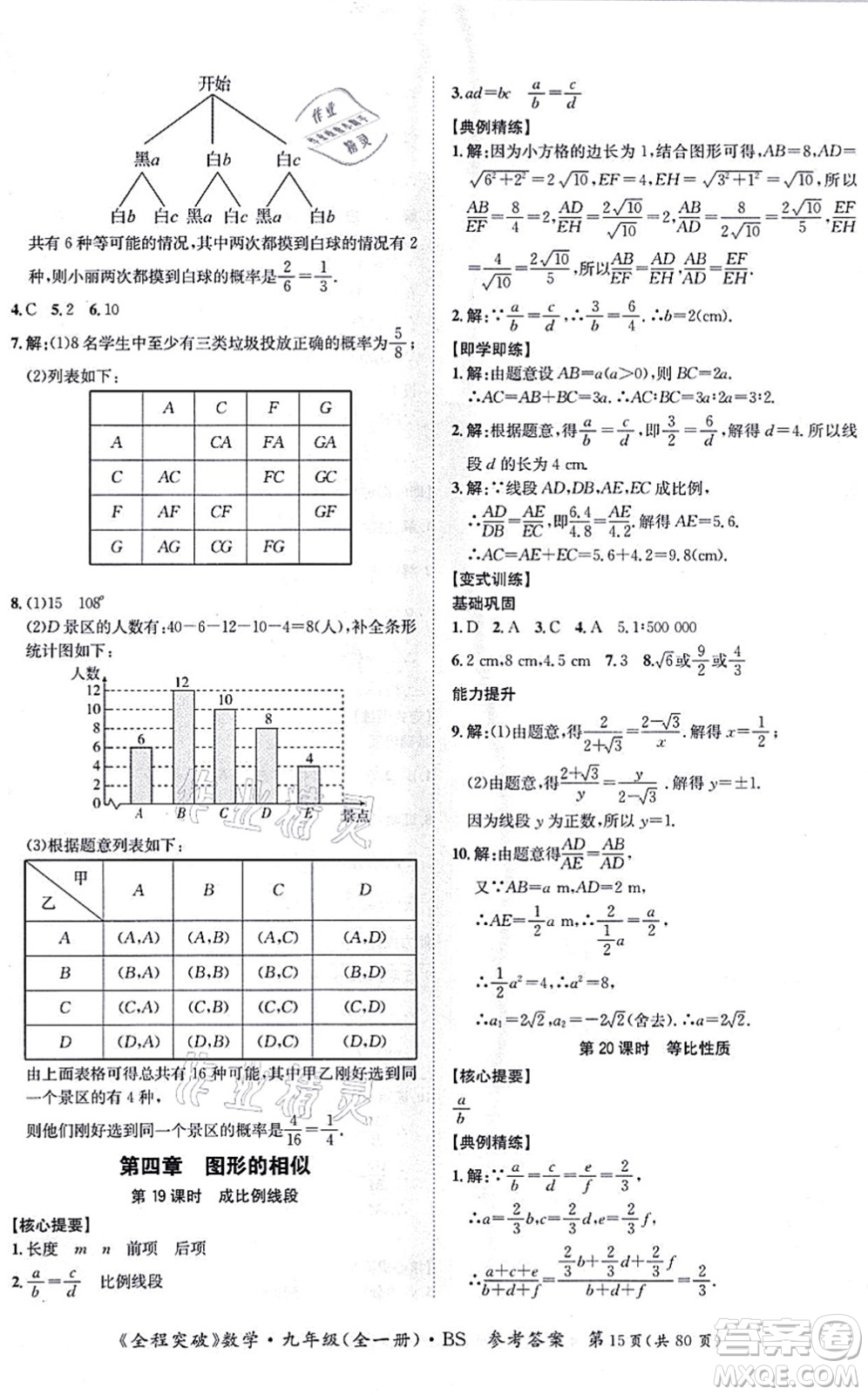 延邊大學(xué)出版社2021思而優(yōu)教育全程突破九年級(jí)數(shù)學(xué)全一冊(cè)BS北師版答案