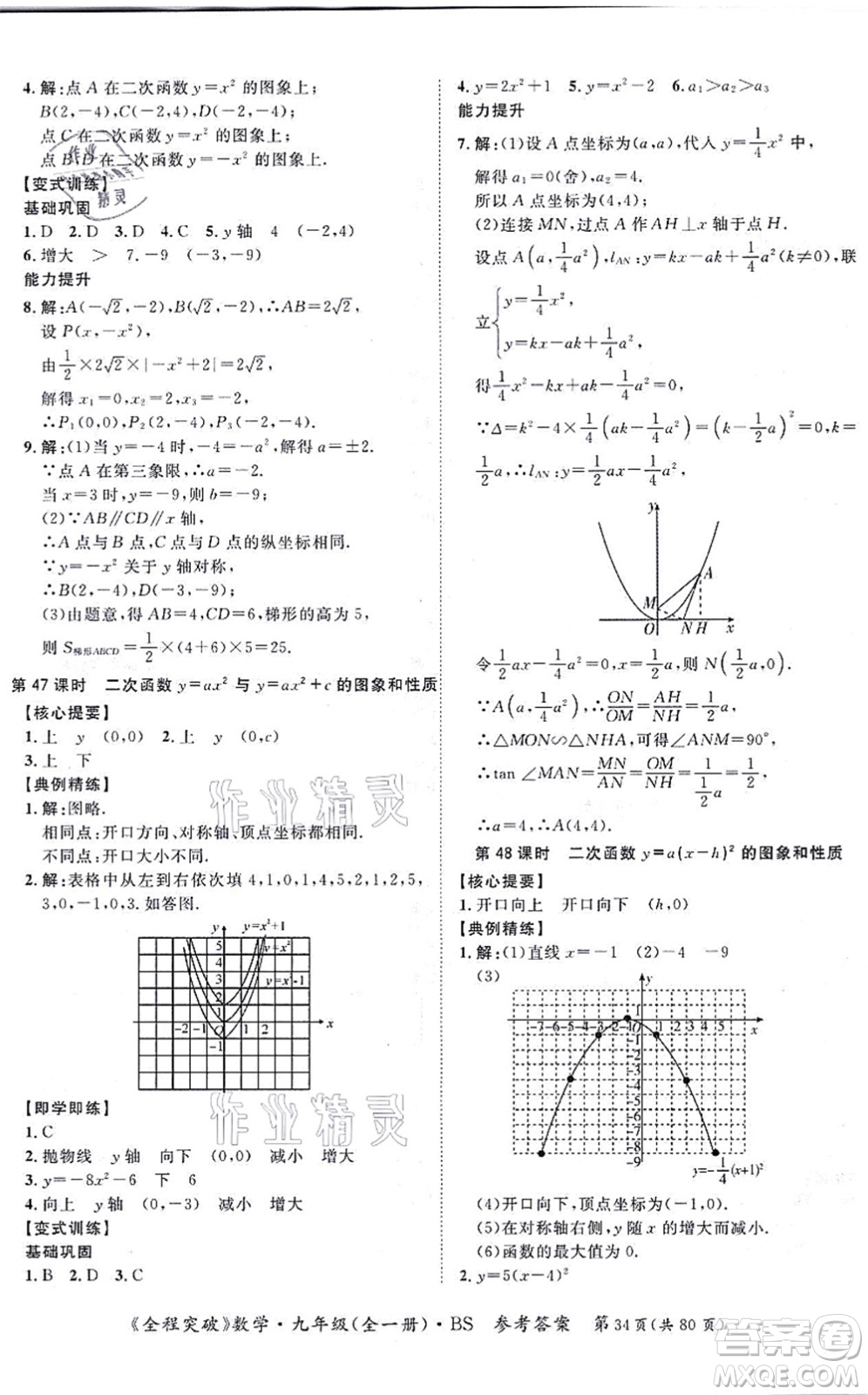 延邊大學(xué)出版社2021思而優(yōu)教育全程突破九年級(jí)數(shù)學(xué)全一冊(cè)BS北師版答案