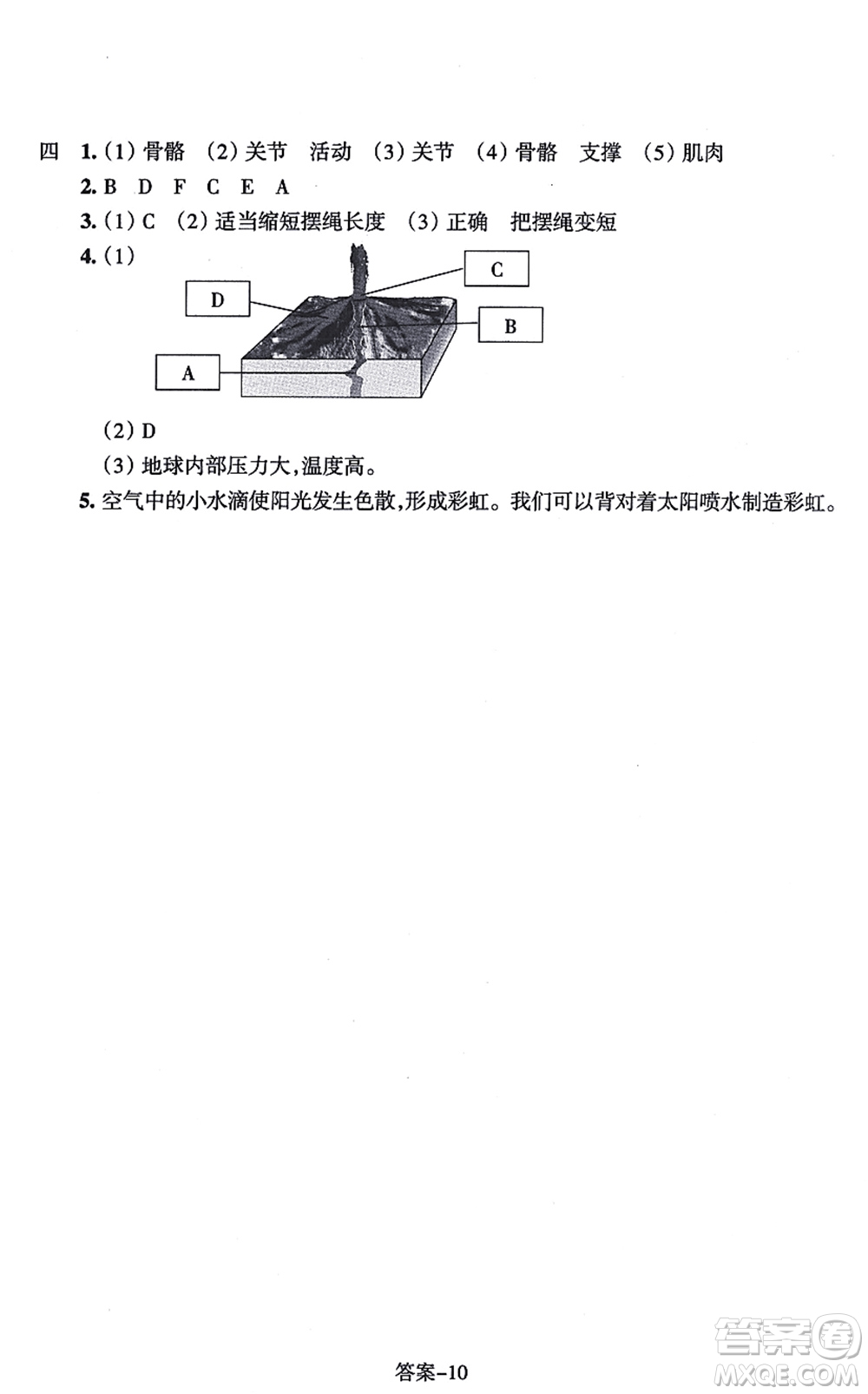 浙江少年兒童出版社2021每課一練五年級(jí)科學(xué)上冊(cè)J教科版答案