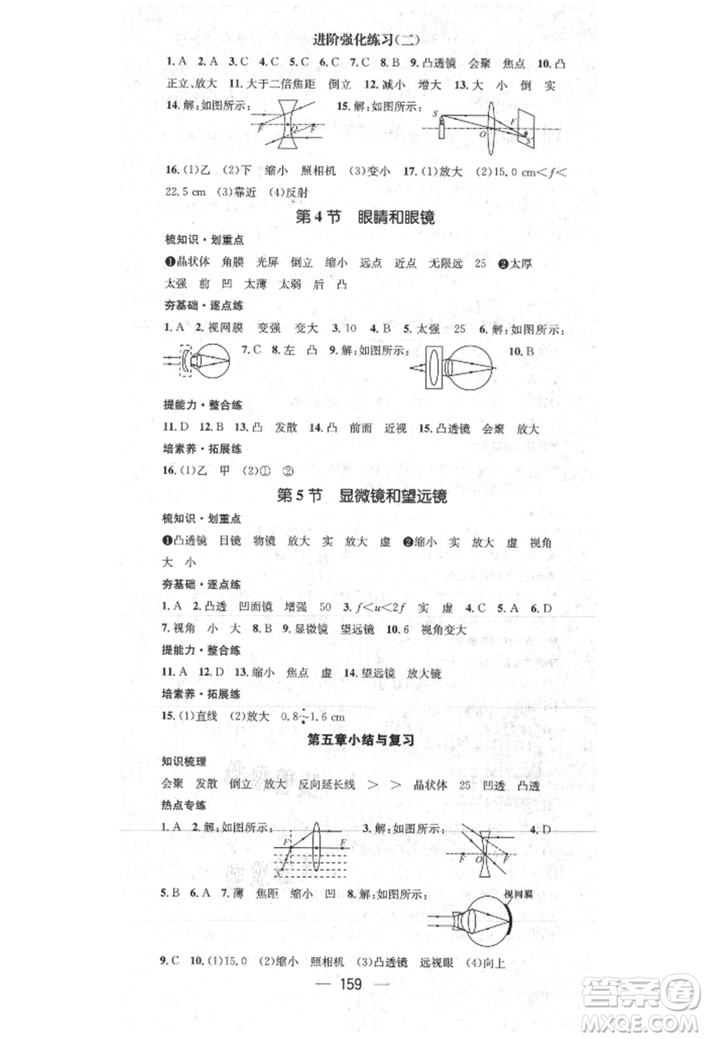 陽光出版社2021精英新課堂八年級物理上冊人教版參考答案