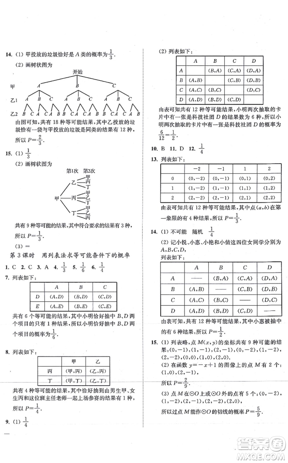 延邊大學(xué)出版社2021學(xué)霸作業(yè)本九年級(jí)數(shù)學(xué)上冊(cè)蘇科版答案