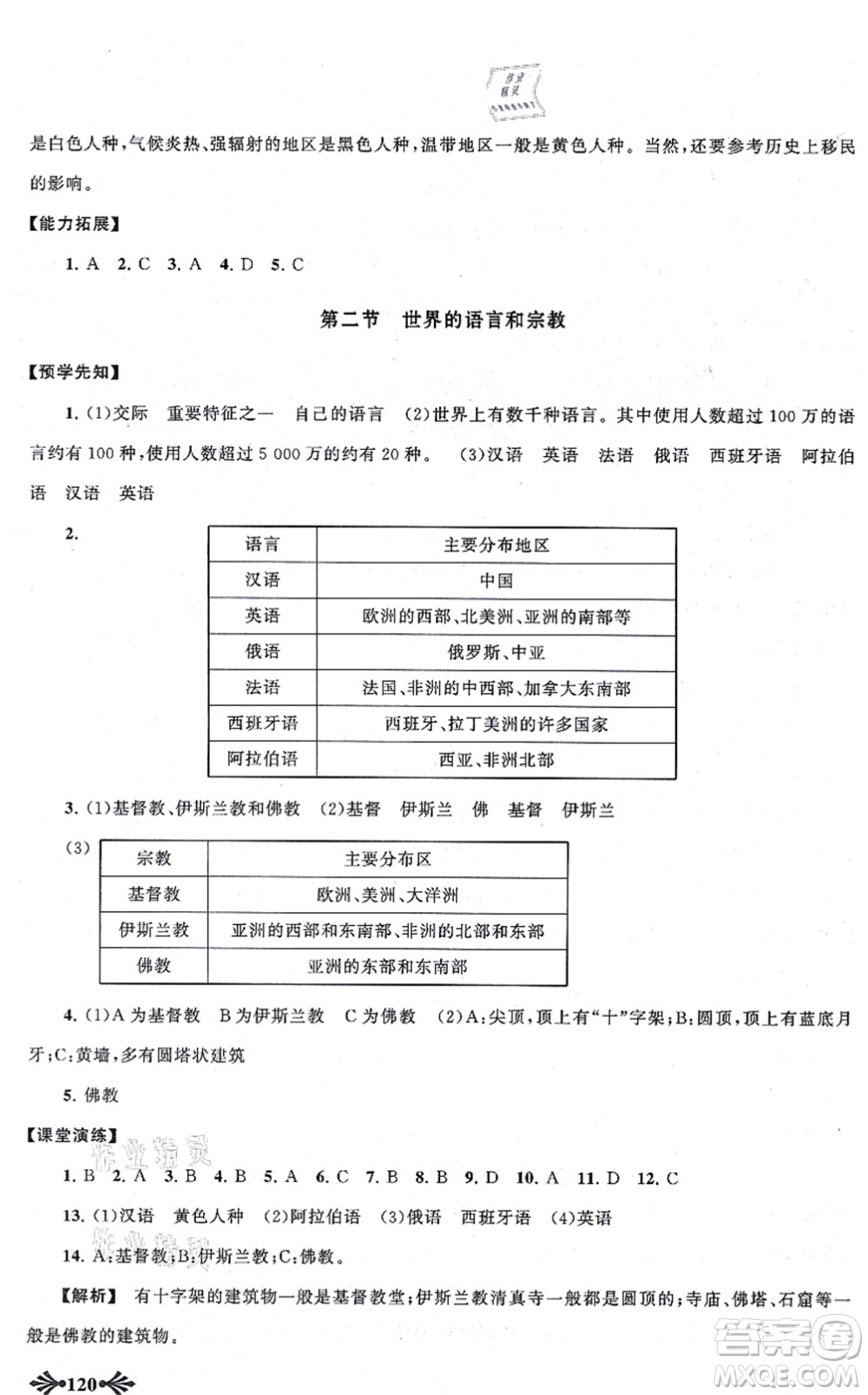 吉林出版集團(tuán)股份有限公司2021自主學(xué)習(xí)當(dāng)堂反饋七年級(jí)地理上冊(cè)人教版答案