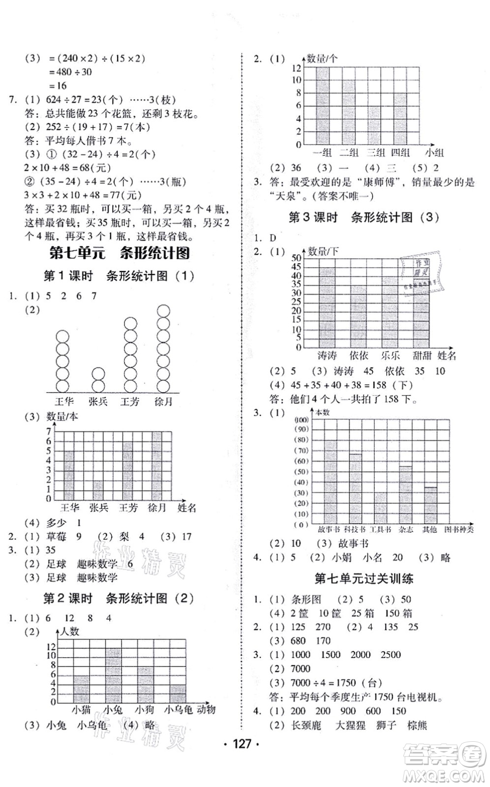 廣東人民出版社2021完美學(xué)案四年級(jí)數(shù)學(xué)上冊(cè)人教版答案