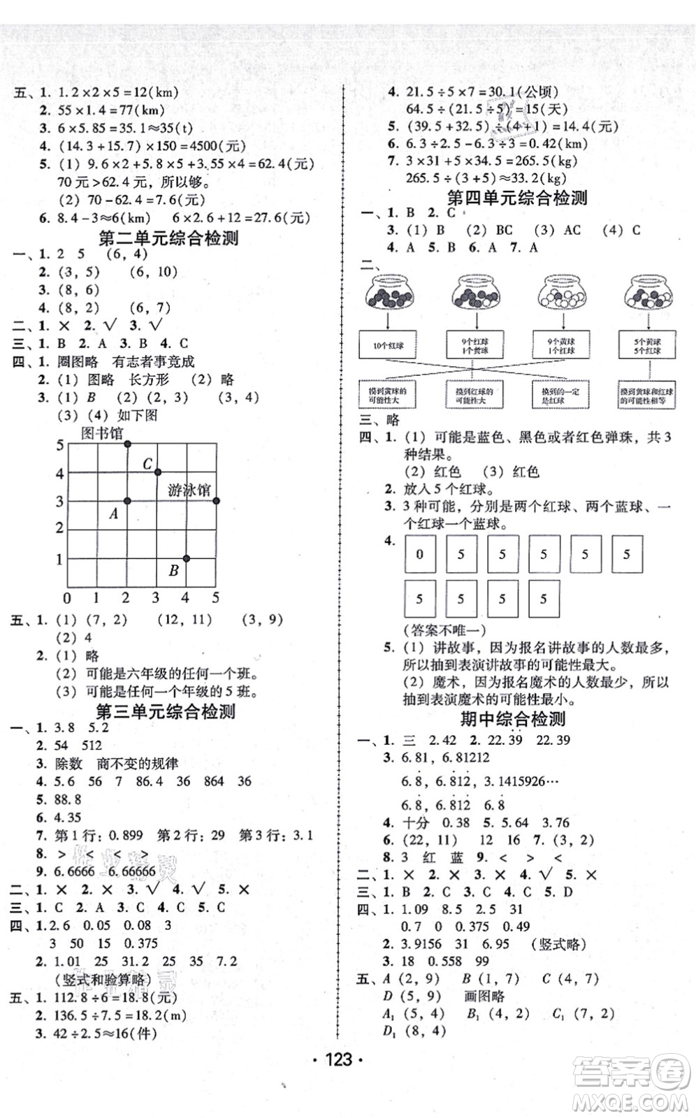 廣東人民出版社2021完美學(xué)案五年級(jí)數(shù)學(xué)上冊(cè)人教版答案