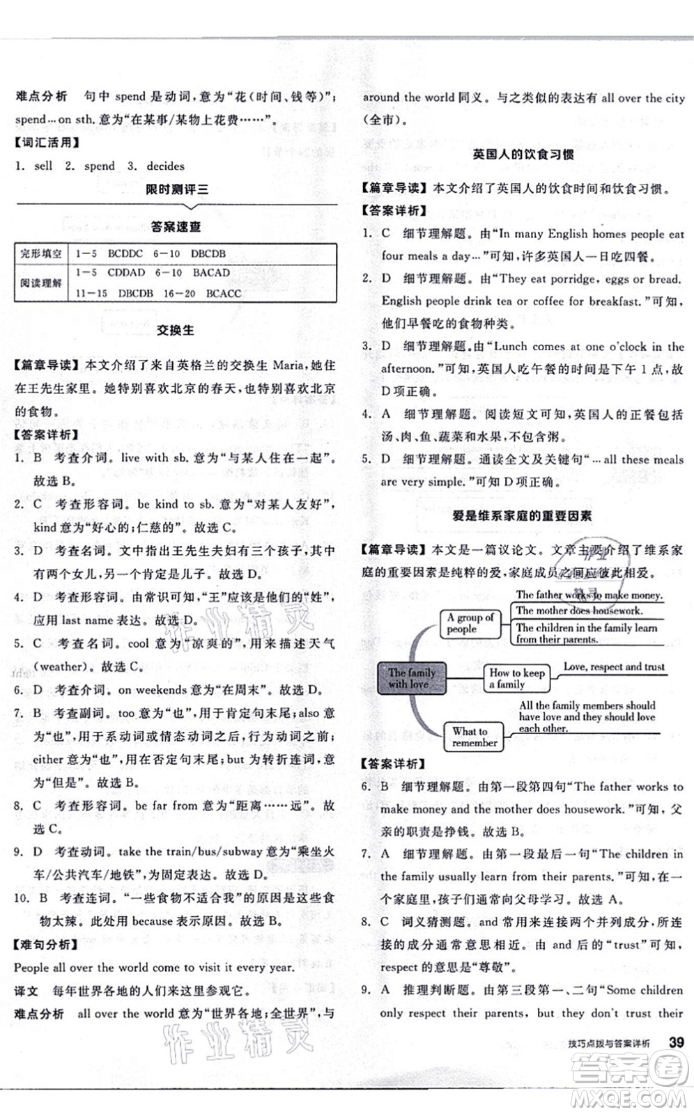 陽光出版社2021練就優(yōu)等生七年級英語上冊RJ人教版答案