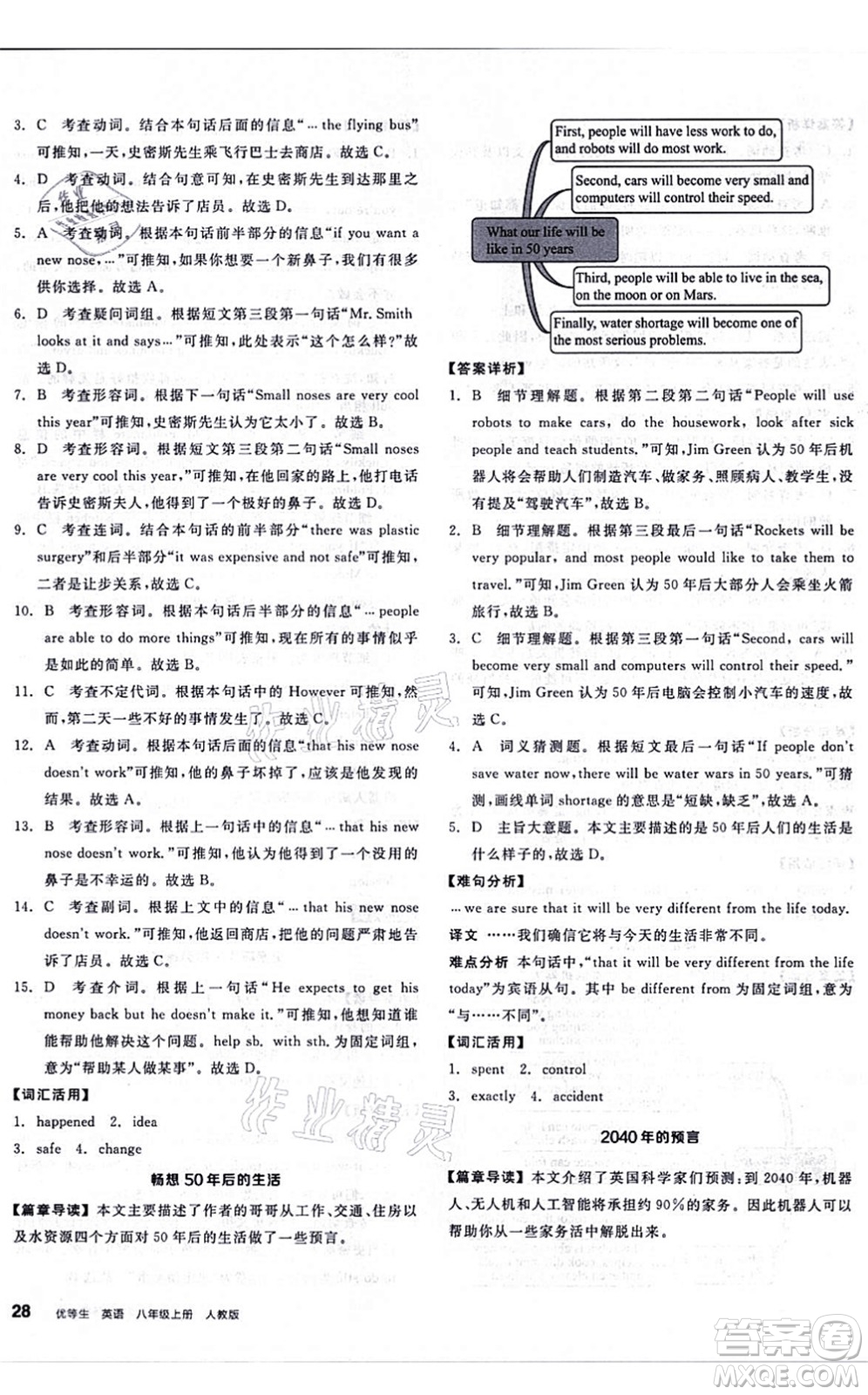 陽(yáng)光出版社2021練就優(yōu)等生八年級(jí)英語(yǔ)上冊(cè)RJ人教版答案