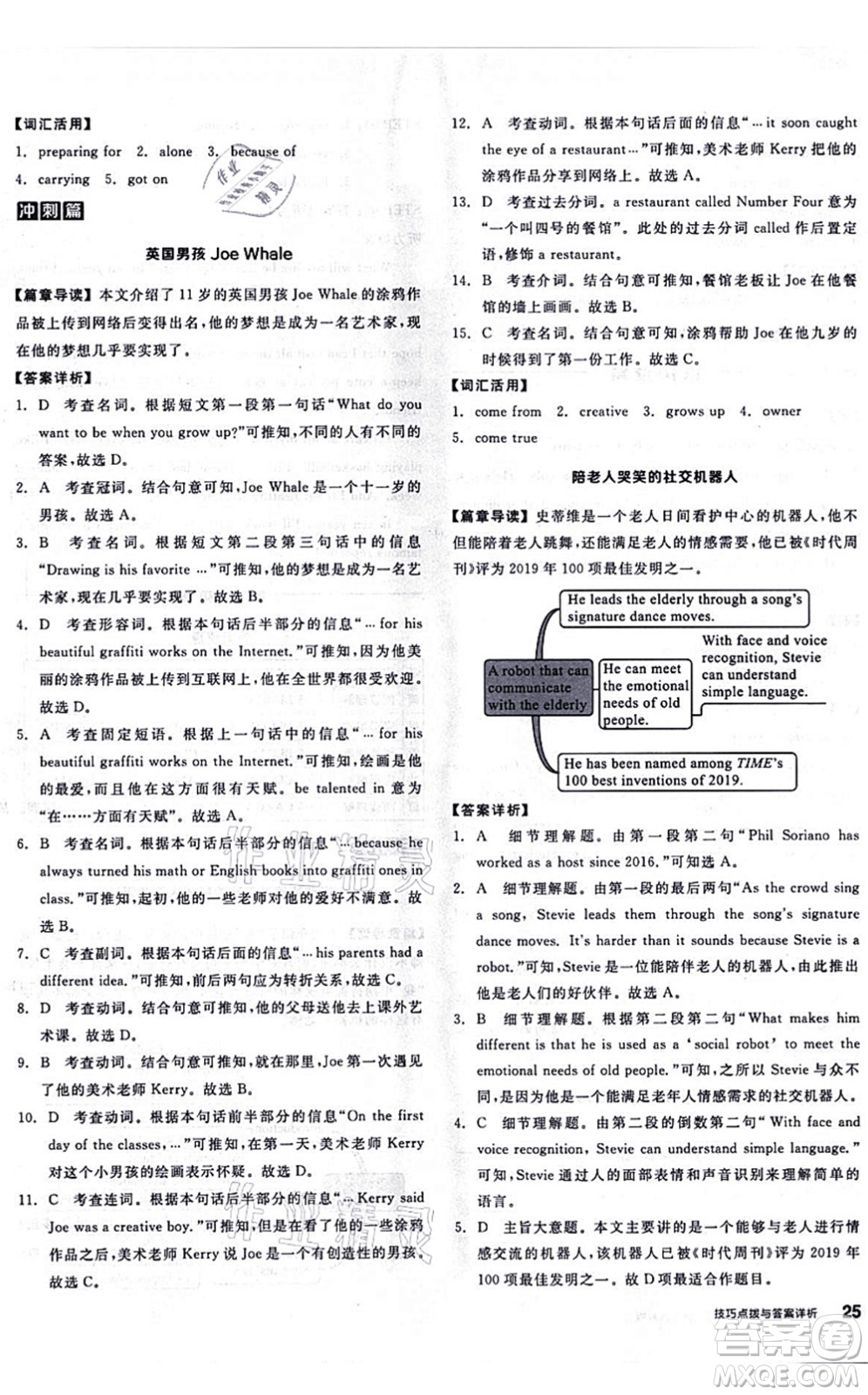 陽(yáng)光出版社2021練就優(yōu)等生八年級(jí)英語(yǔ)上冊(cè)RJ人教版答案