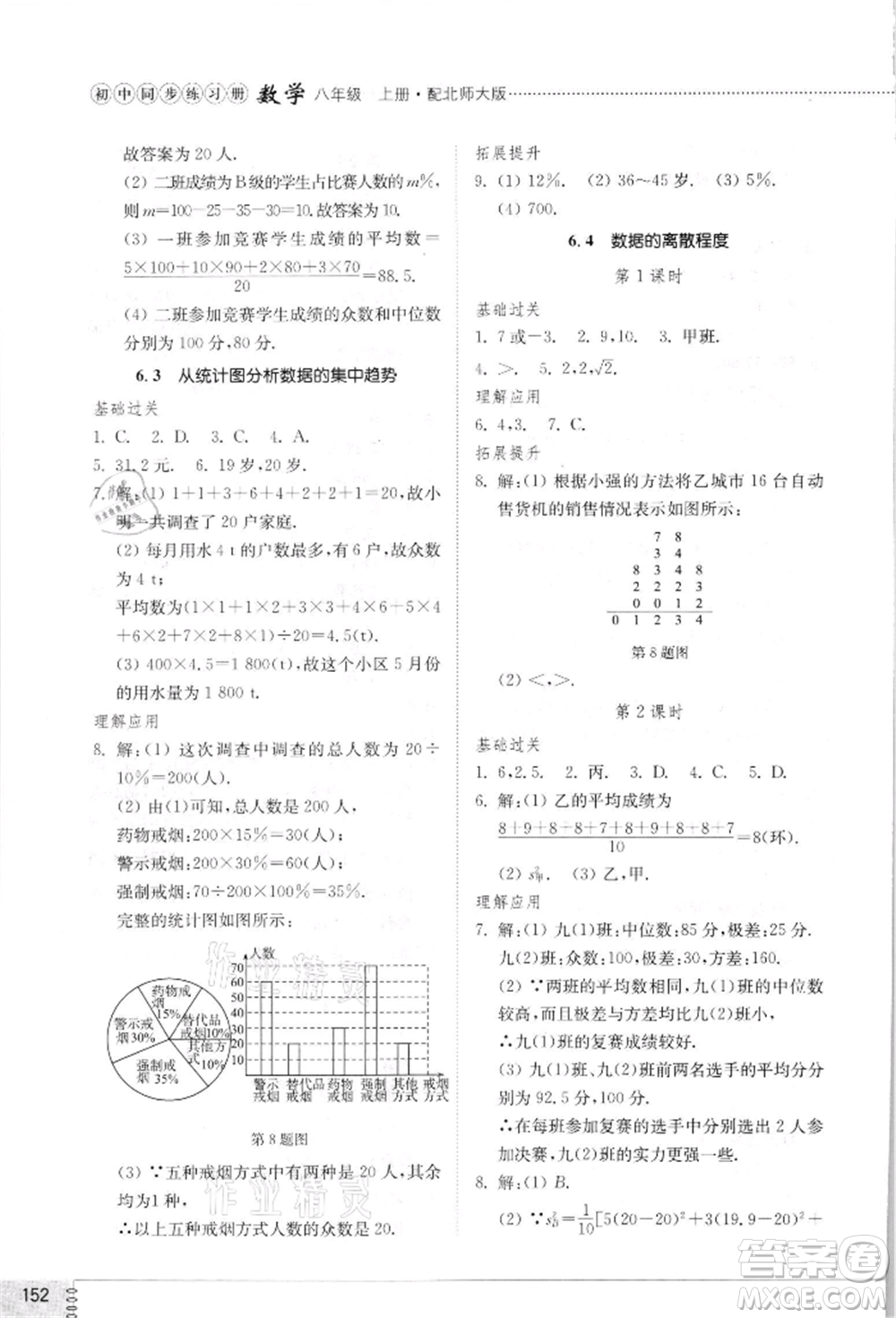 山東教育出版社2021初中同步練習冊八年級數(shù)學上冊北師大版參考答案