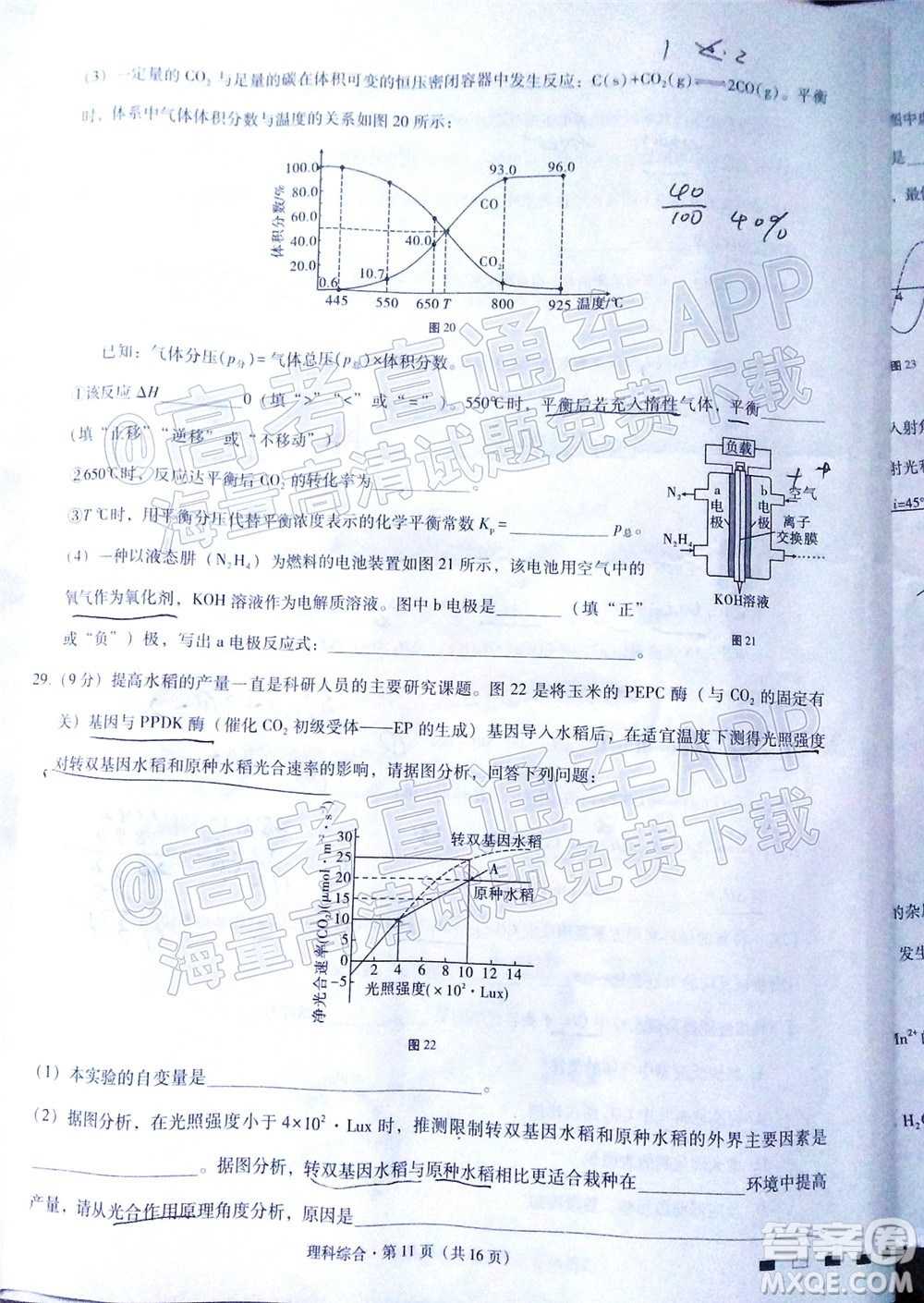 2022屆貴陽一中高考適應(yīng)性月考三理科綜合試題及答案