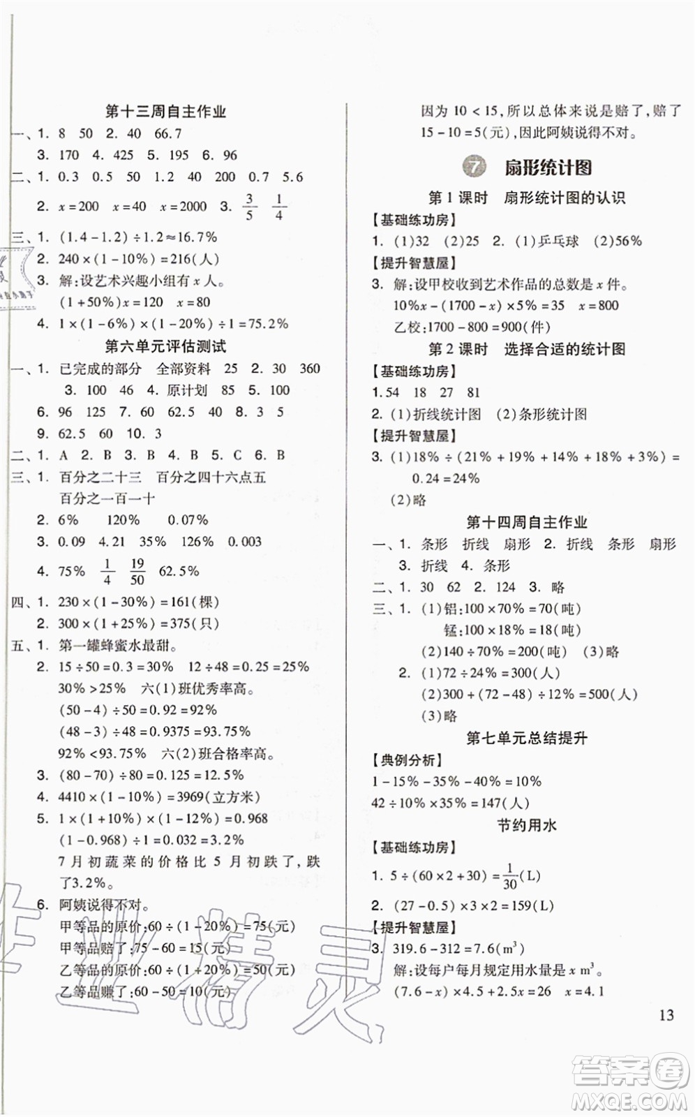 山東科學(xué)技術(shù)出版社2021新思維伴你學(xué)配單元達(dá)標(biāo)測試卷六年級(jí)數(shù)學(xué)上冊人教版答案