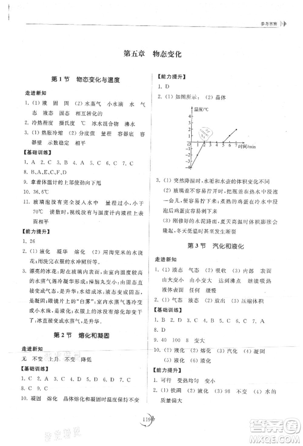 山東科學(xué)技術(shù)出版社2021初中同步練習(xí)冊(cè)八年級(jí)物理上冊(cè)教科版參考答案