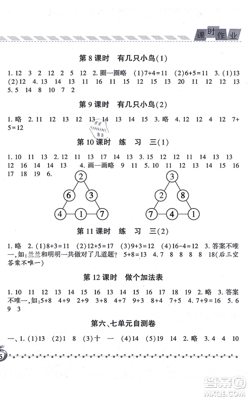 寧夏人民教育出版社2021經(jīng)綸學(xué)典課時(shí)作業(yè)一年級(jí)數(shù)學(xué)上冊(cè)BS北師版答案