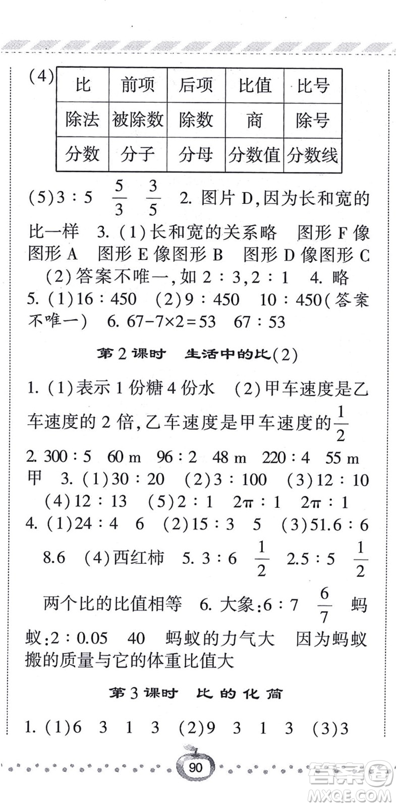 寧夏人民教育出版社2021經(jīng)綸學(xué)典課時(shí)作業(yè)六年級(jí)數(shù)學(xué)上冊(cè)BS北師版答案